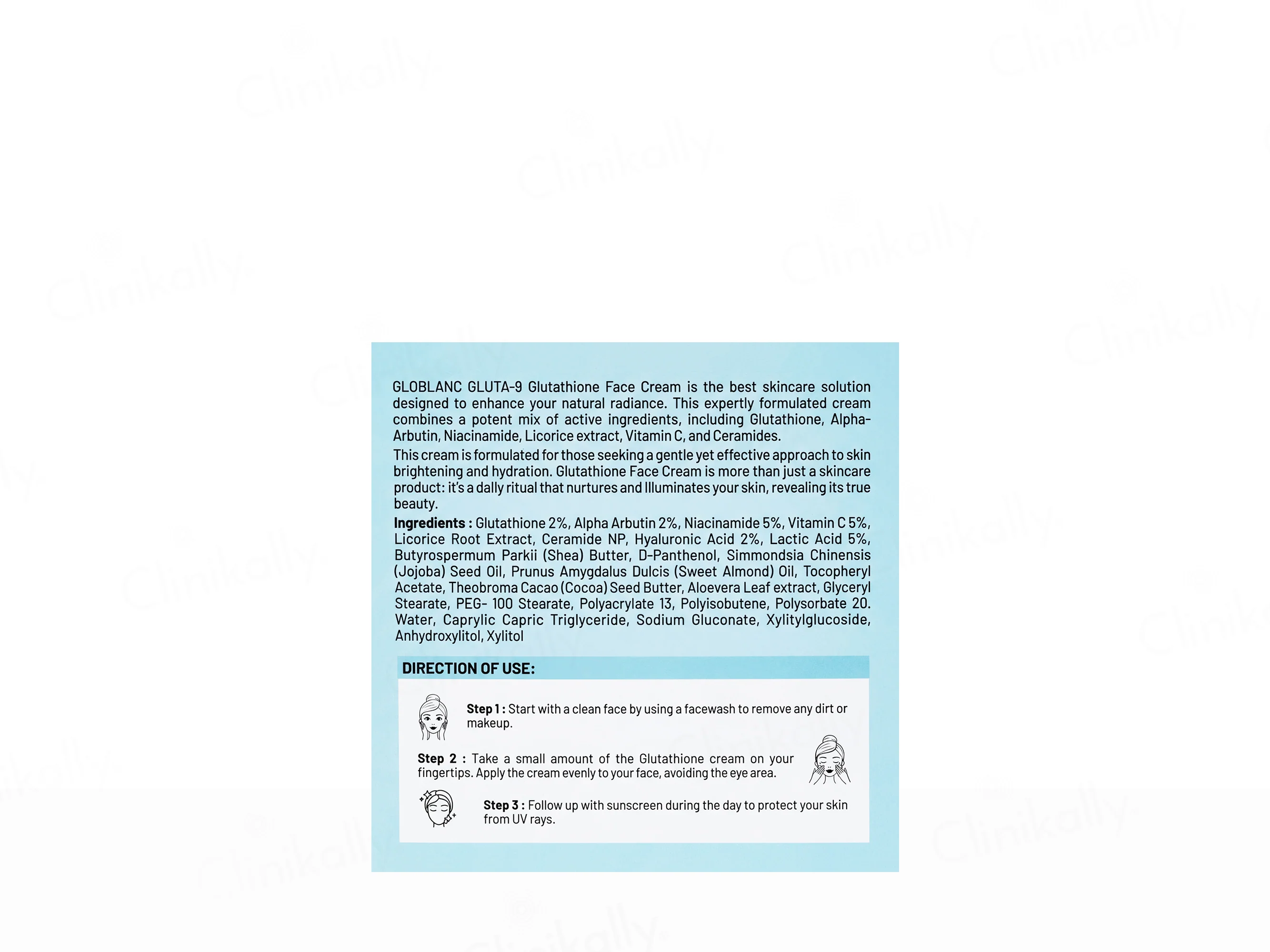 Glo Blanc Gluta-9 Glutathione Face Cream - Image 6