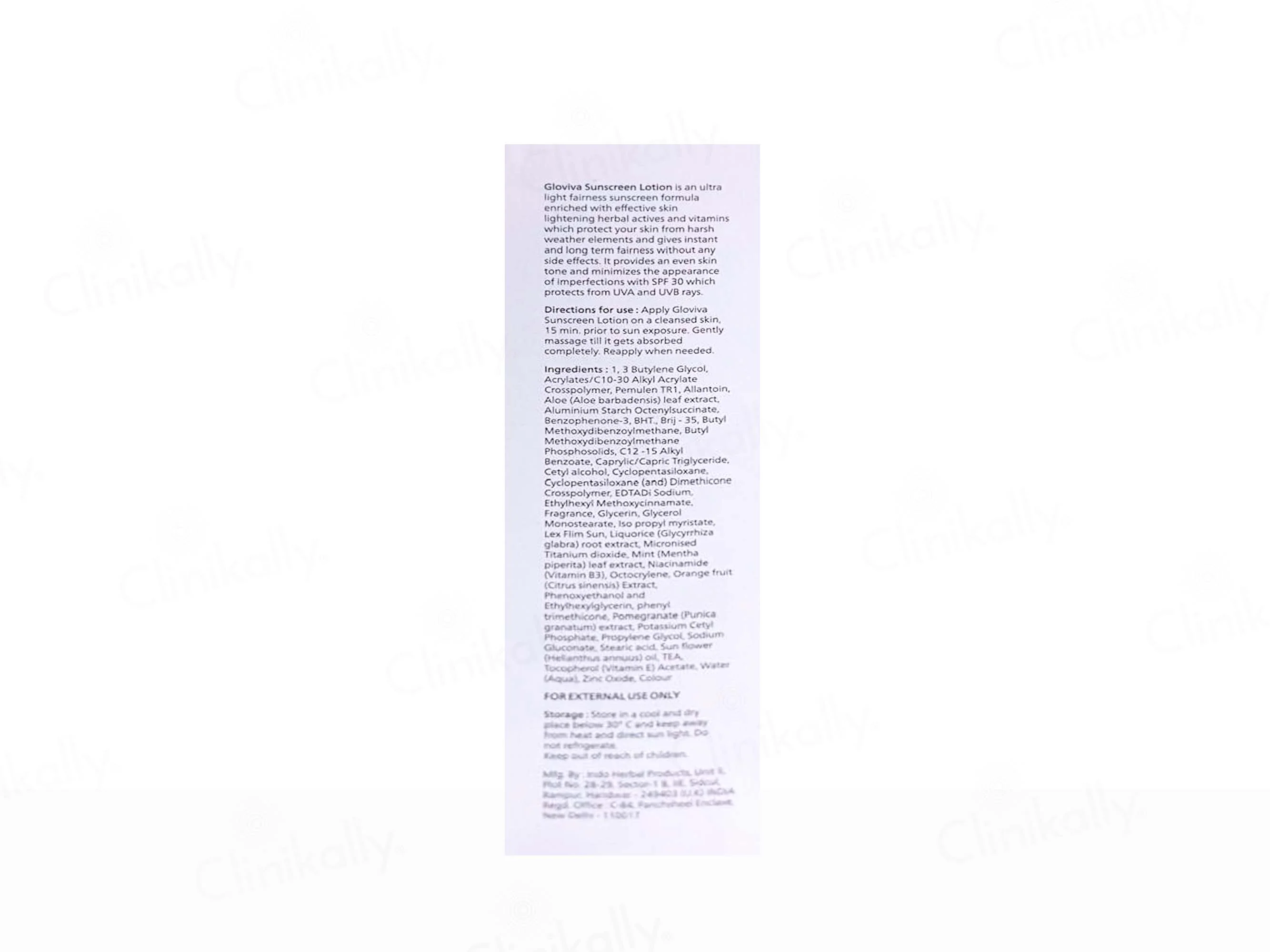 Gloviva Sunscreen Lotion SPF 30 - Image 2