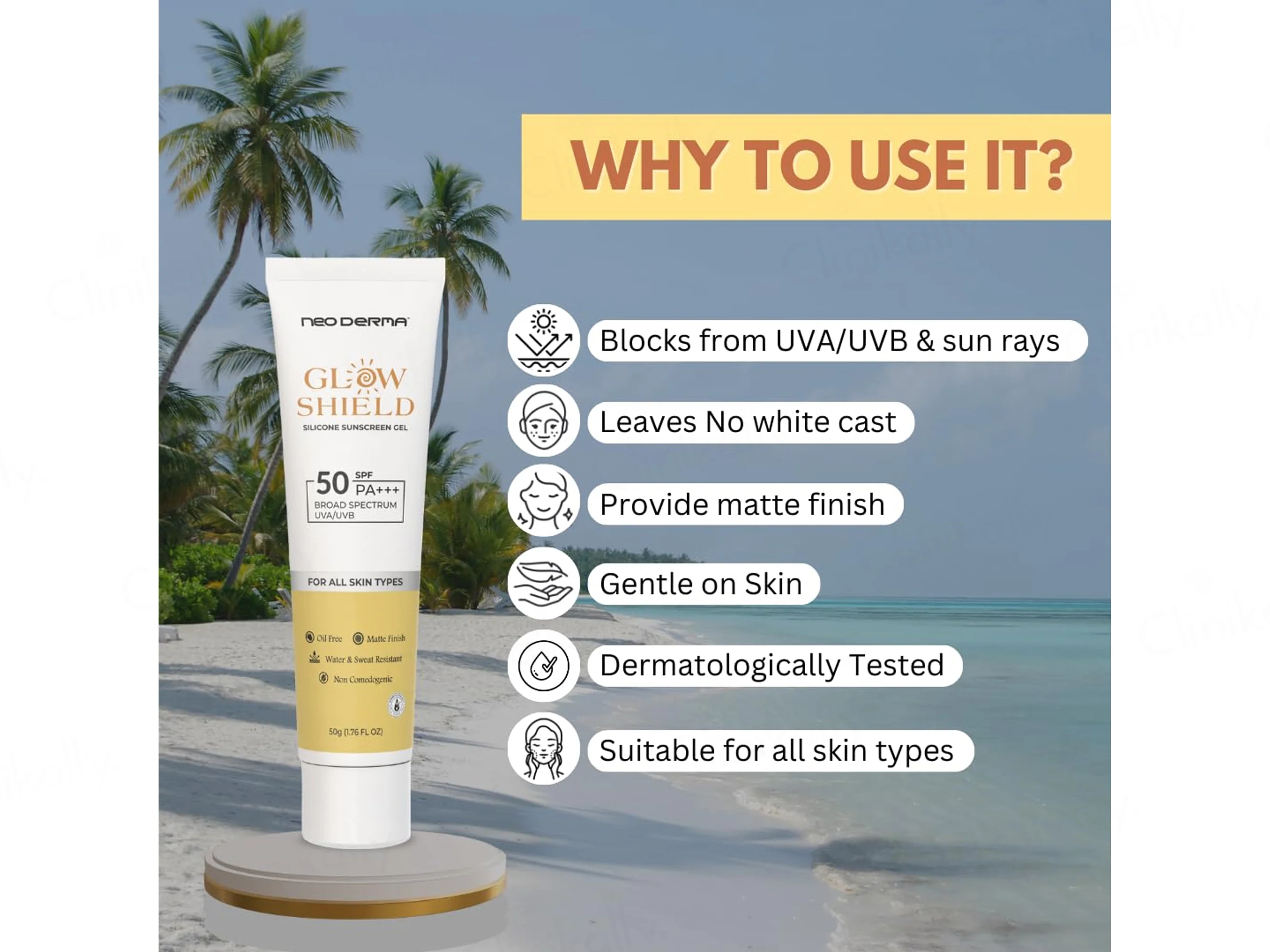 Glow Shield Silicone Sunscreen Gel SPF 50 PA+++ - Image 4