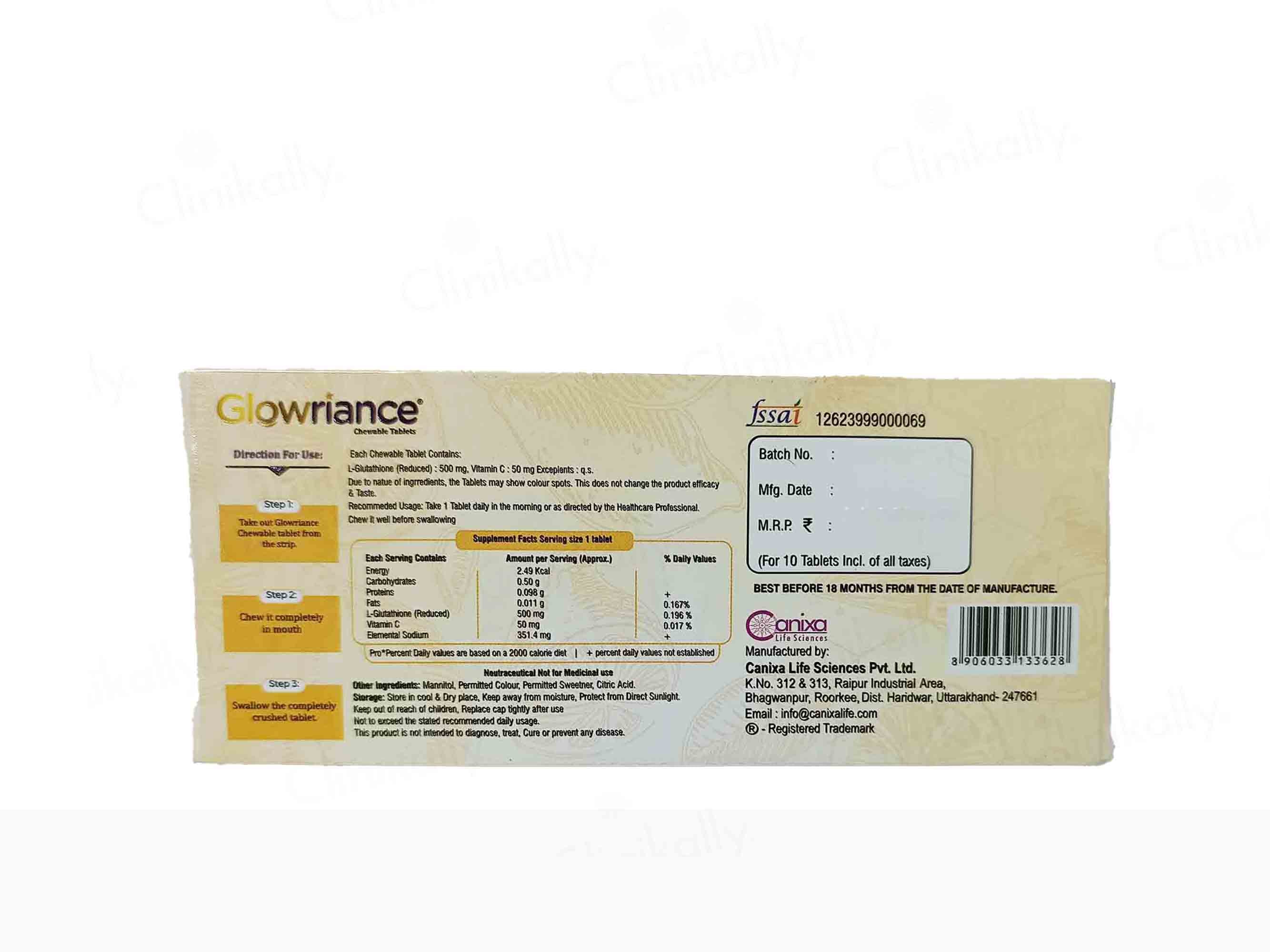 Glowriance Chewable Tablet Orange Flavour Sugar Free - Image 3