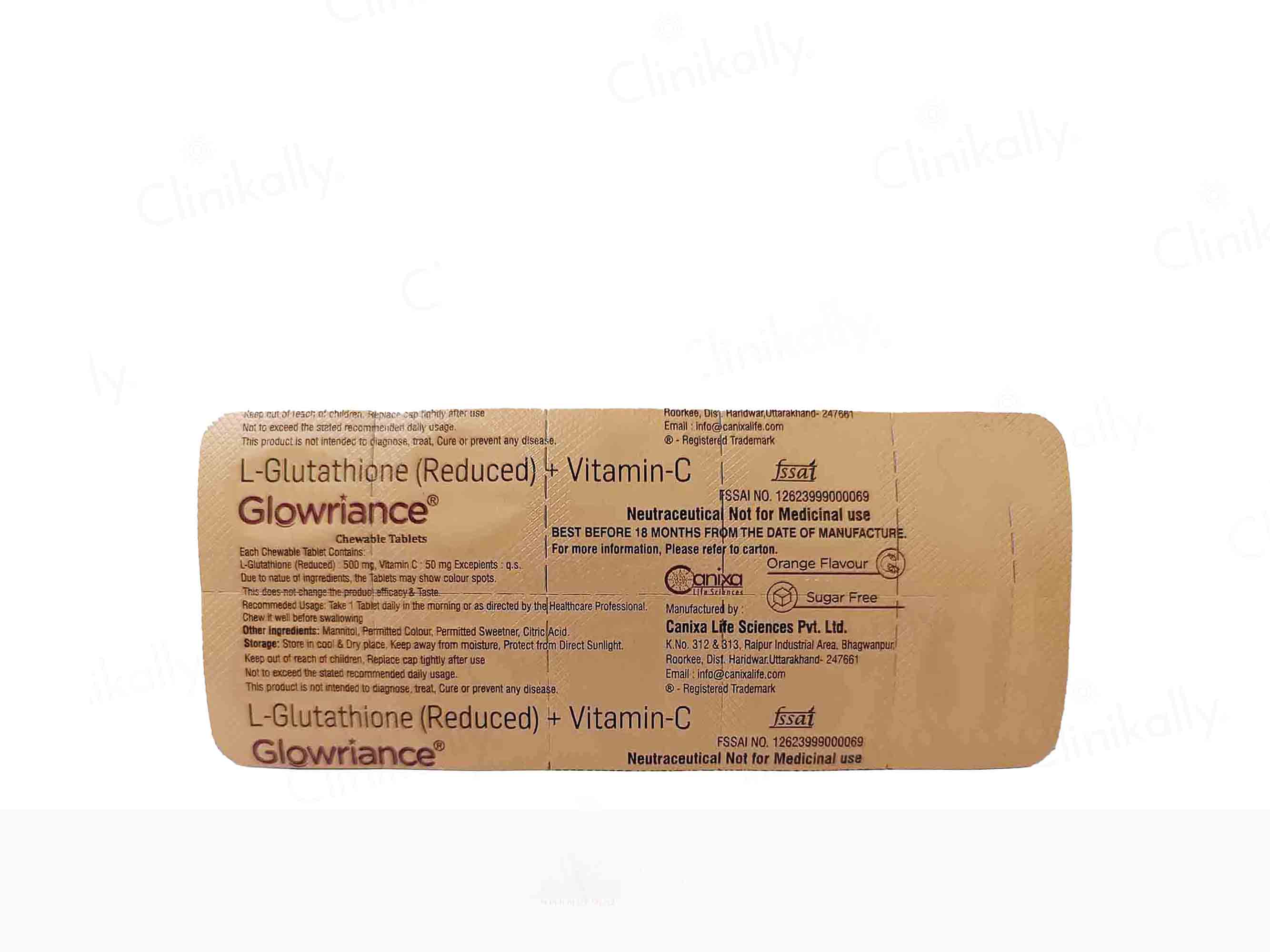 Glowriance Chewable Tablet Orange Flavour Sugar Free - Image 4