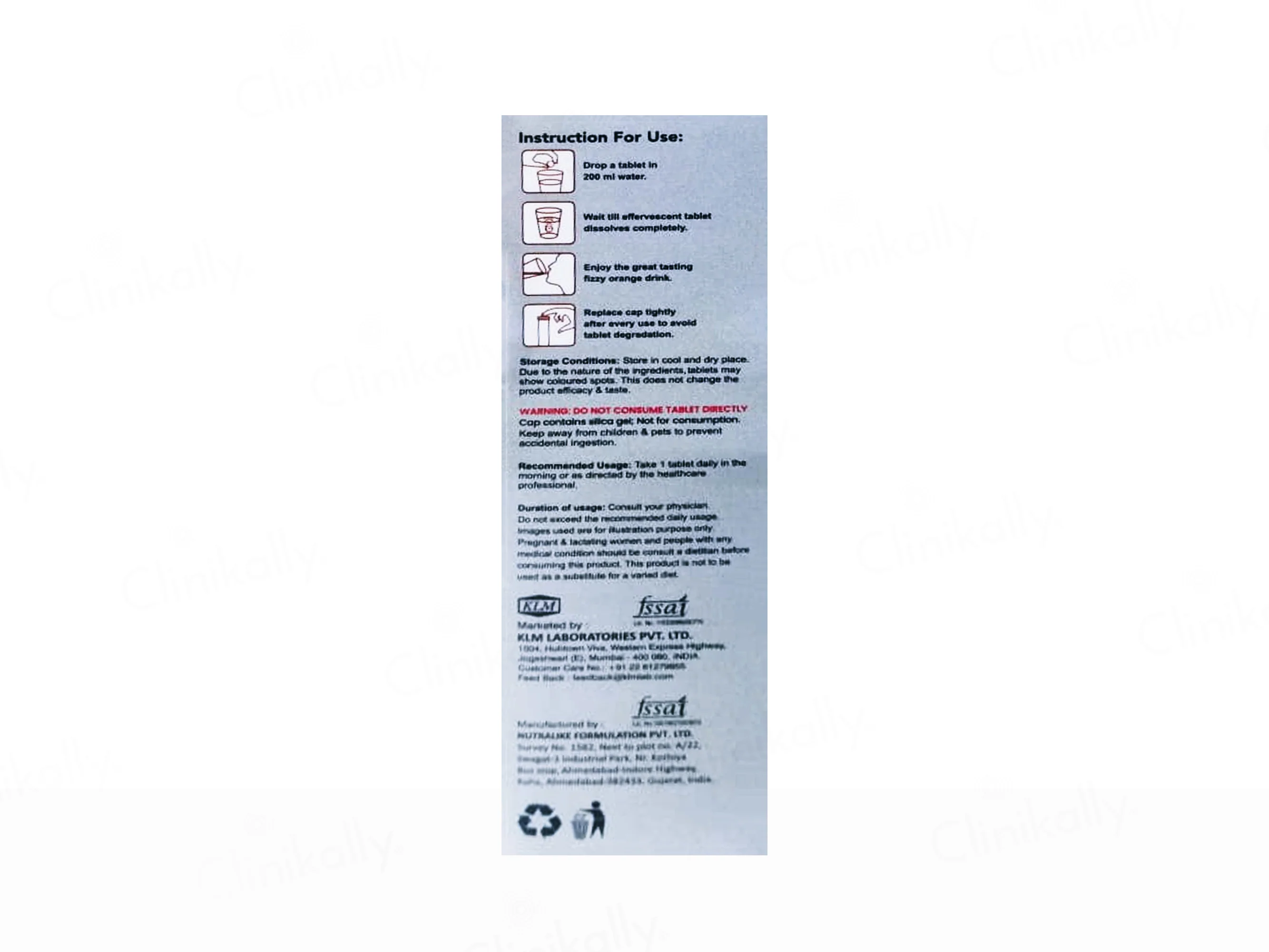 Glutaderm-C Effervescent Tablet - Orange Flavour - Image 2