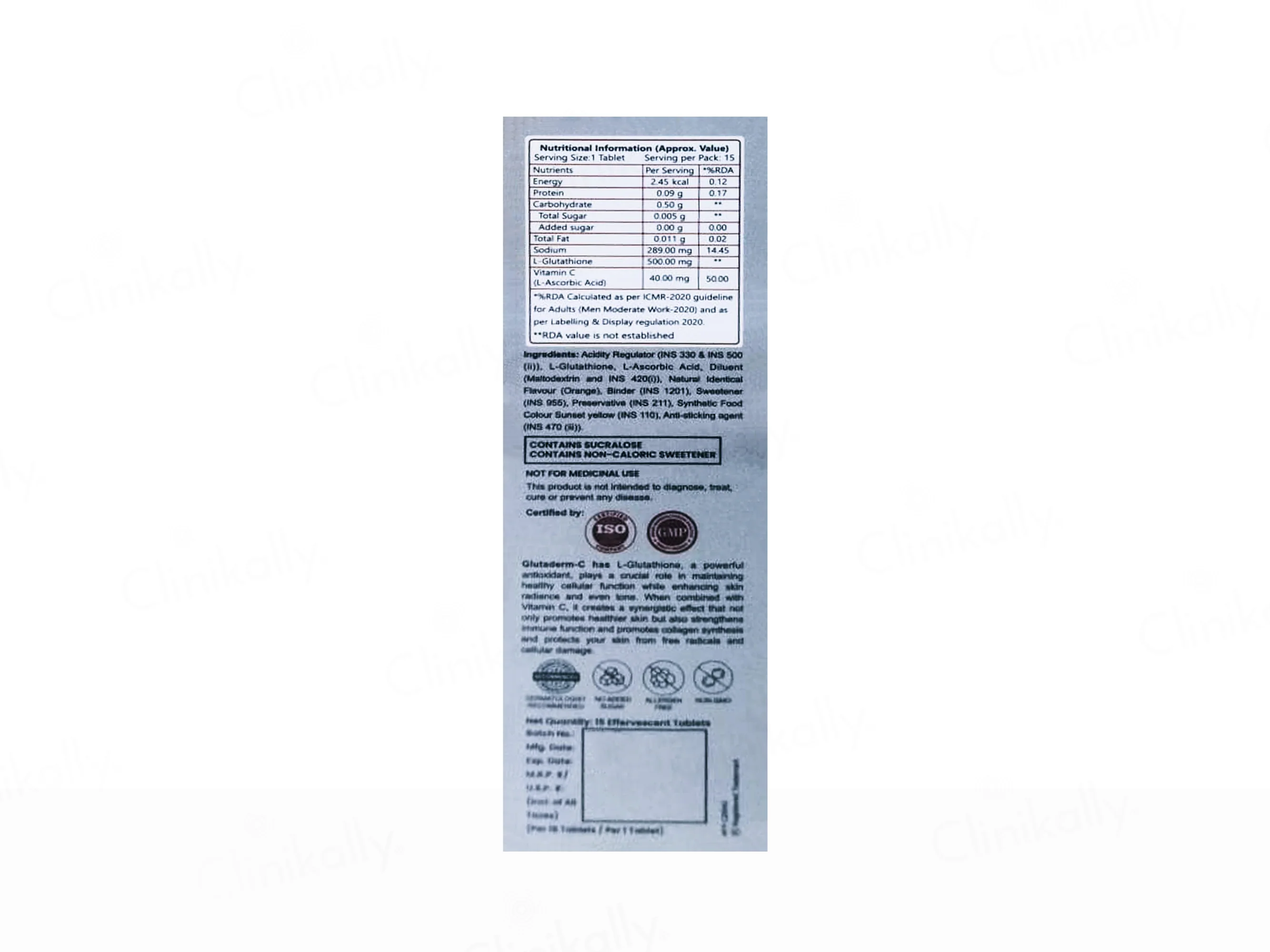 Glutaderm-C Effervescent Tablet - Orange Flavour - Image 3