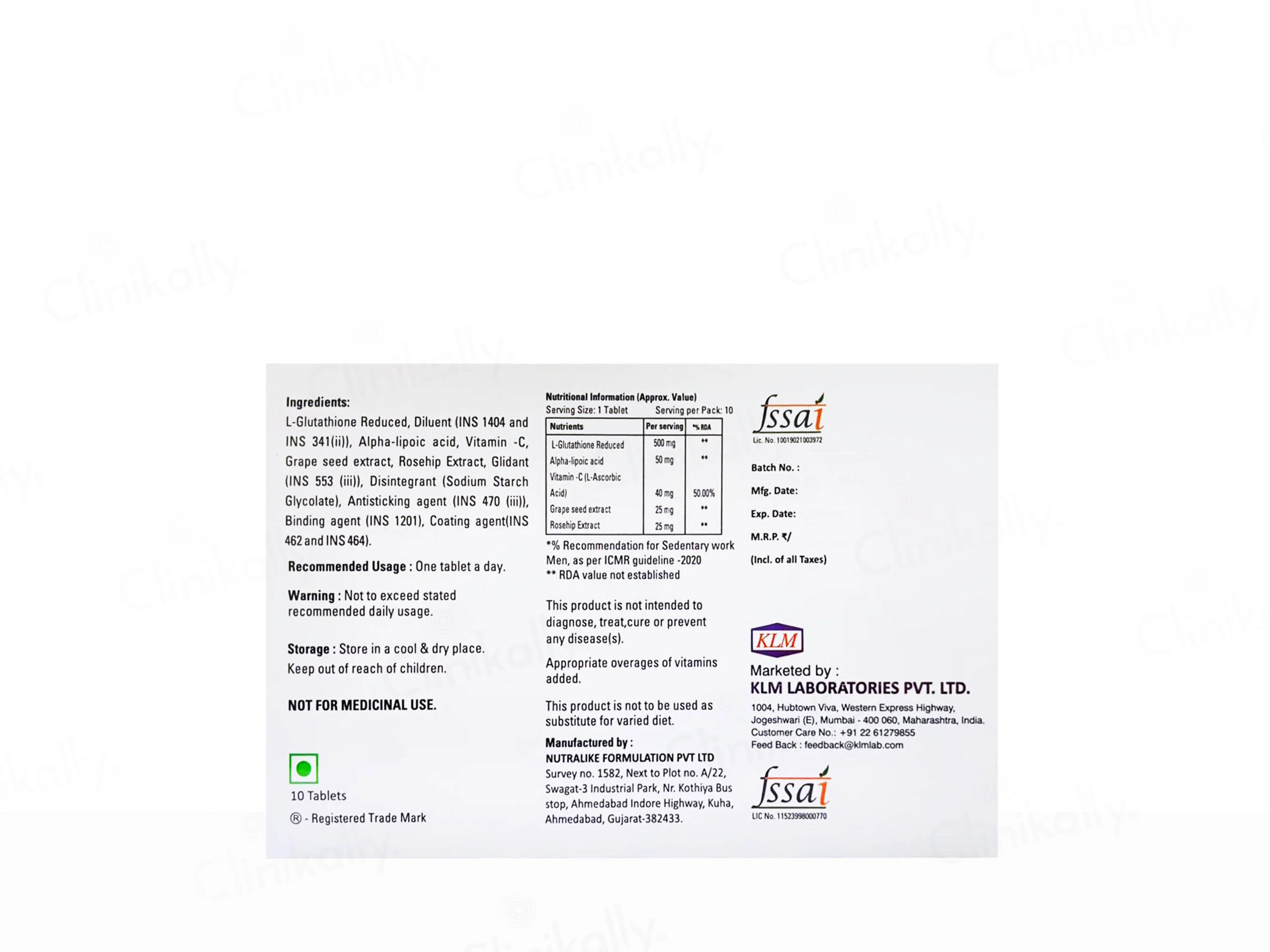 Glutaderm Plus Tablet - Image 2