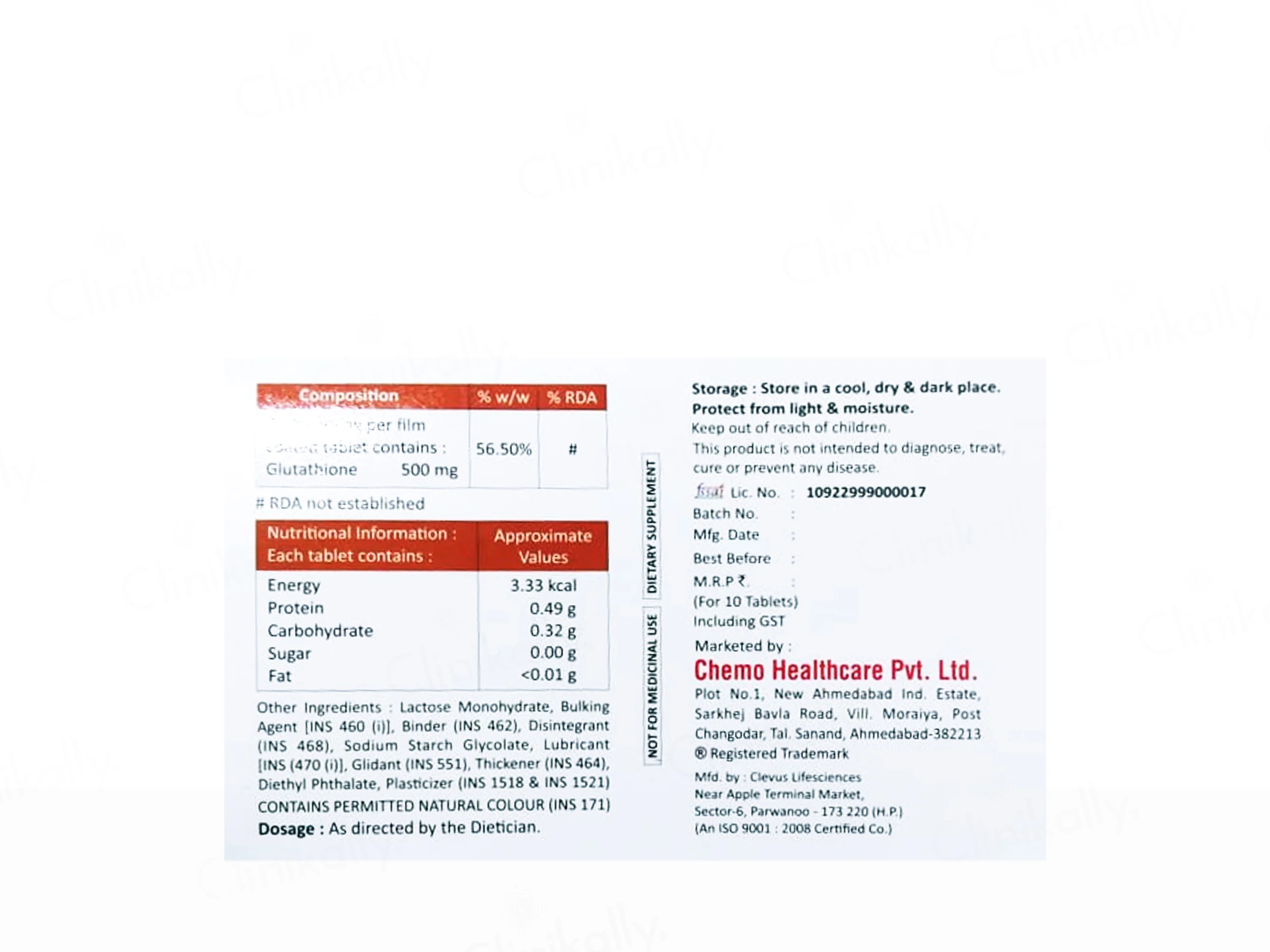 Glutiox-500 Nutraceutical Tablet - Image 2