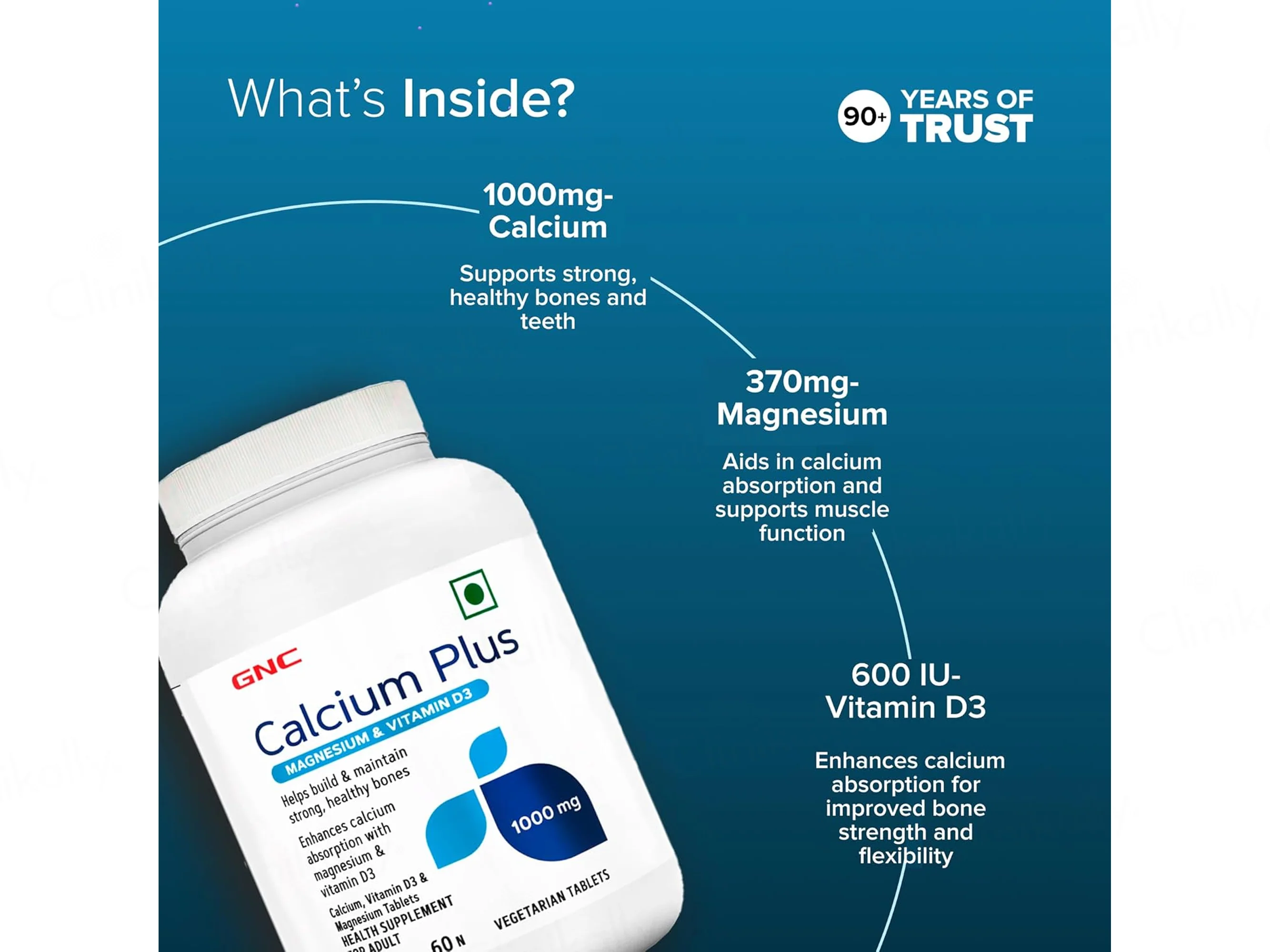GNC Calcium Plus 1000 mg Health Supplement Tablet - Image 3