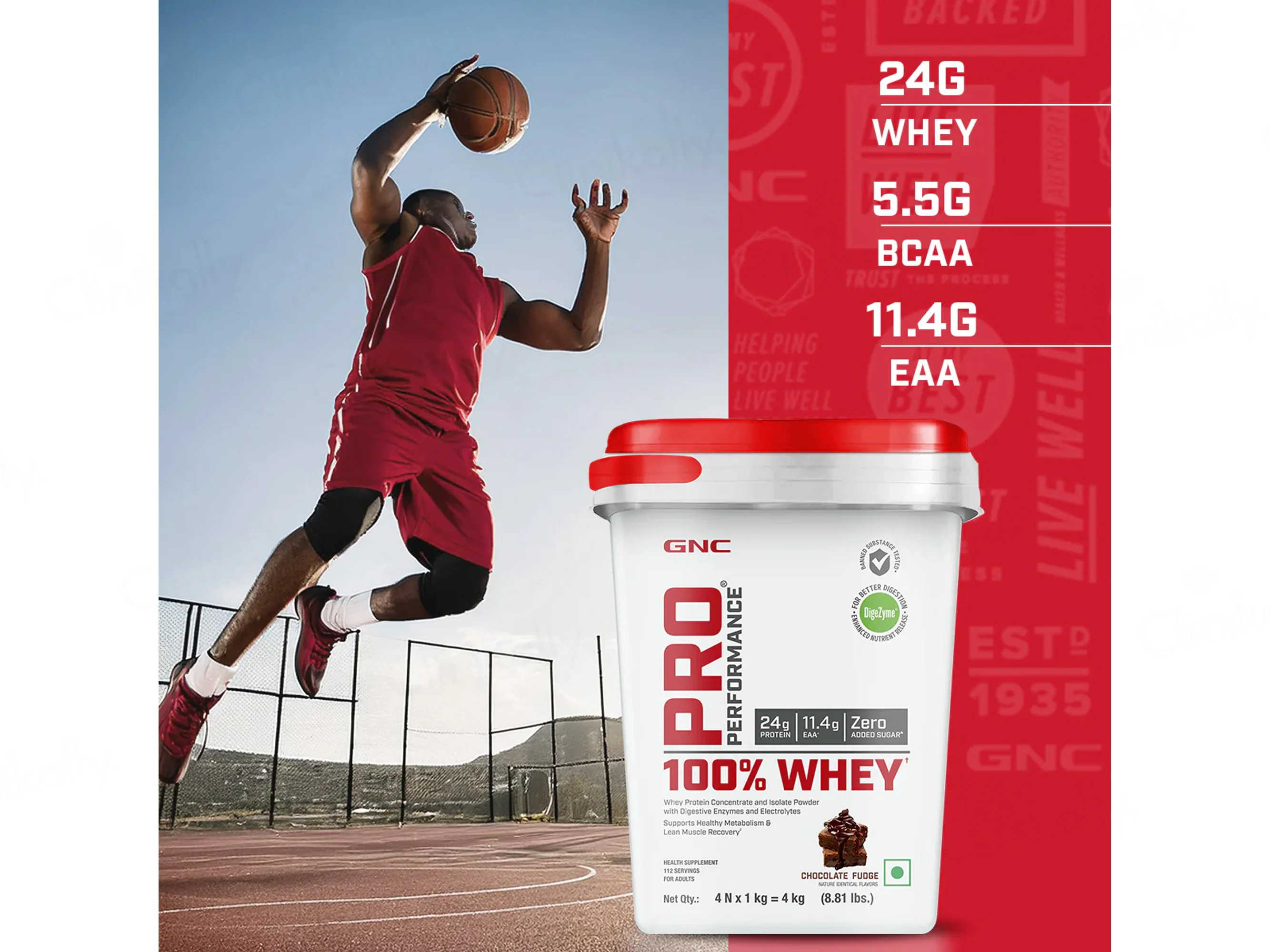GNC Pro Performance 100% Whey Protein Powder - Chocolate Fudge Flavour - Image 5