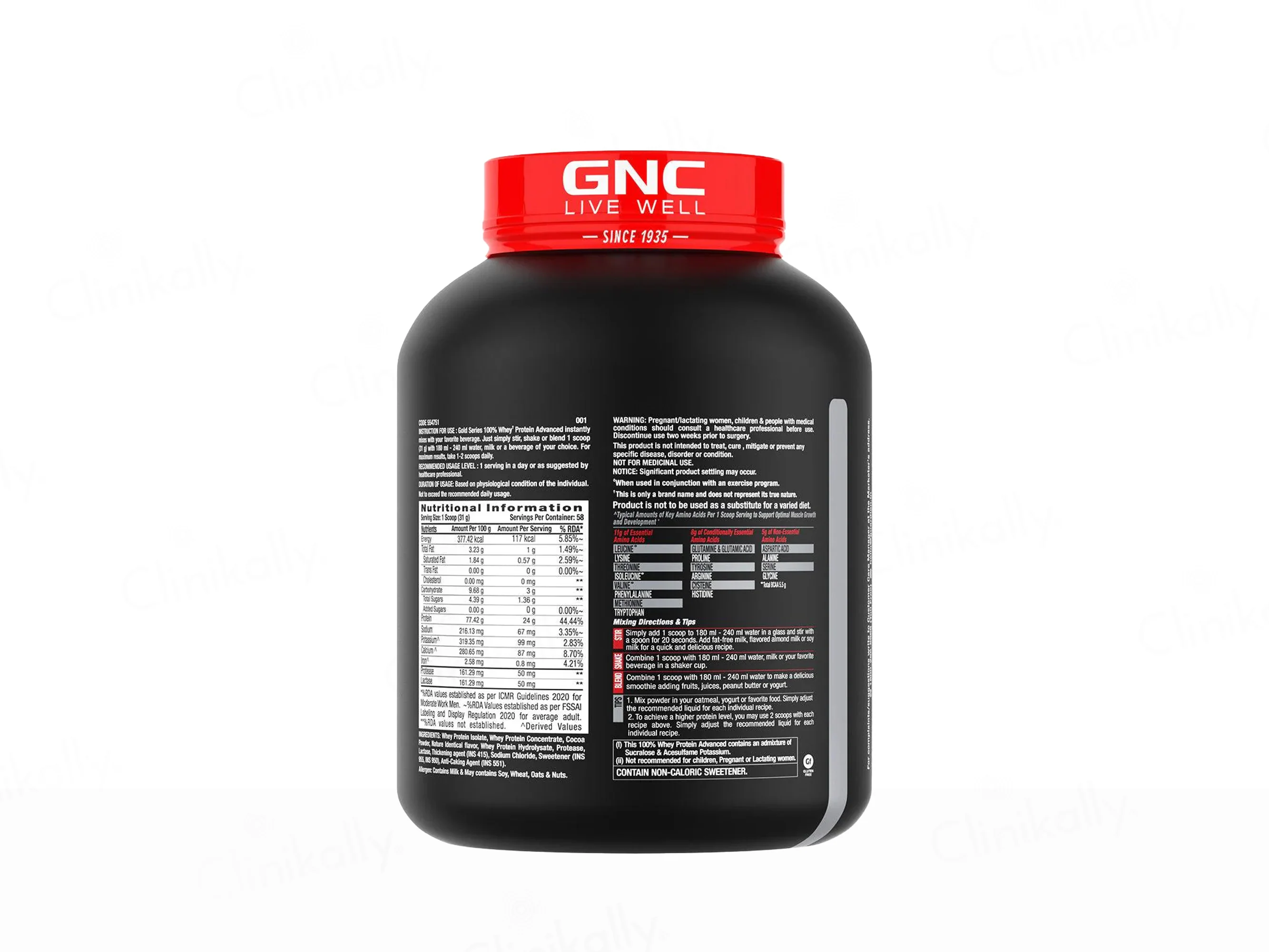 GNC Pro Performance AMP Gold 100% Whey Protein Advanced Powder - Double Rich Chocolate Flavour - Image 6