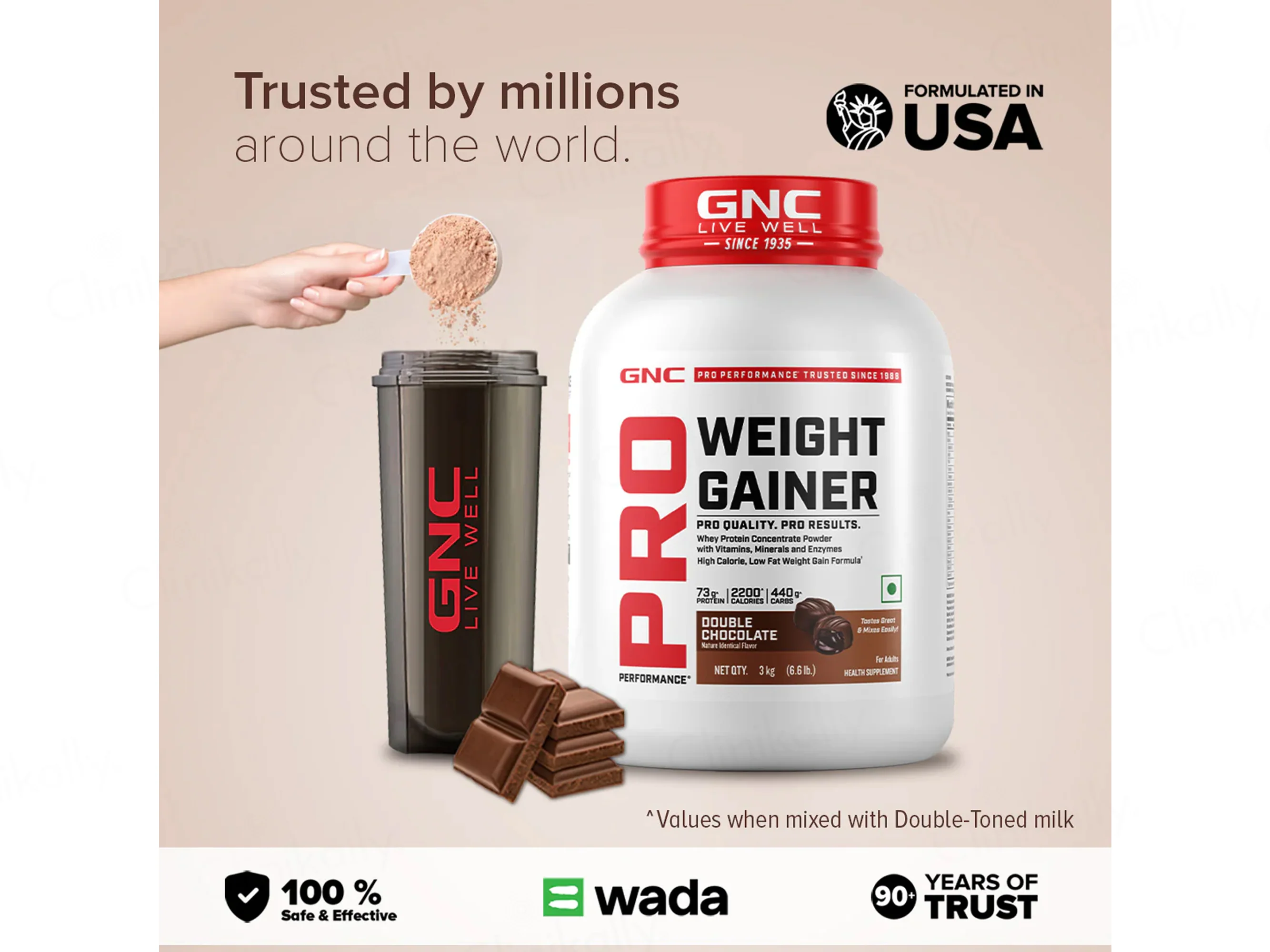GNC Pro Performance Weight Gainer Supplement Powder - Double Chocolate Flavour - Image 6