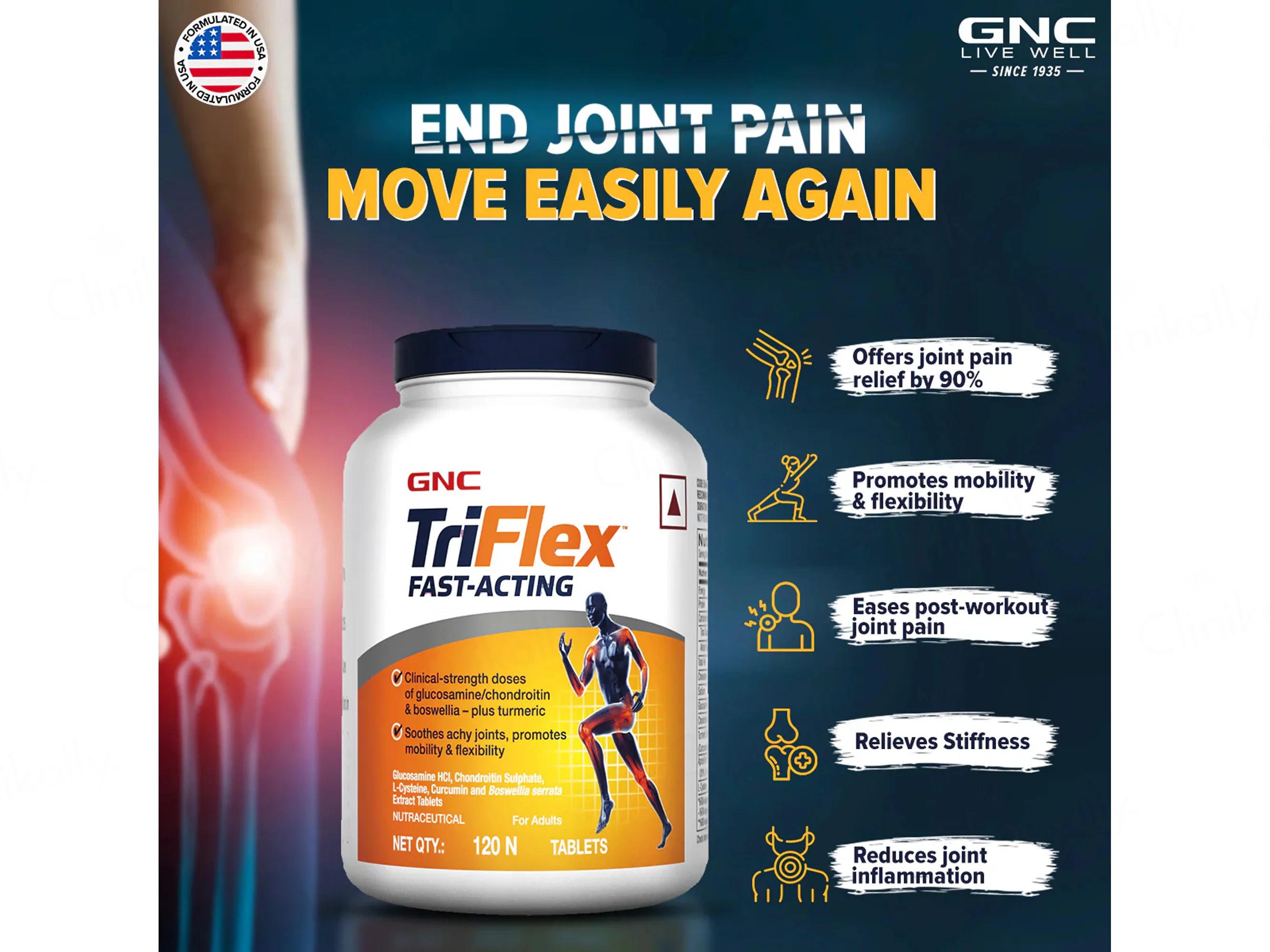 GNC TriFlex Fast-Acting Nutraceutical Tablet - Image 2