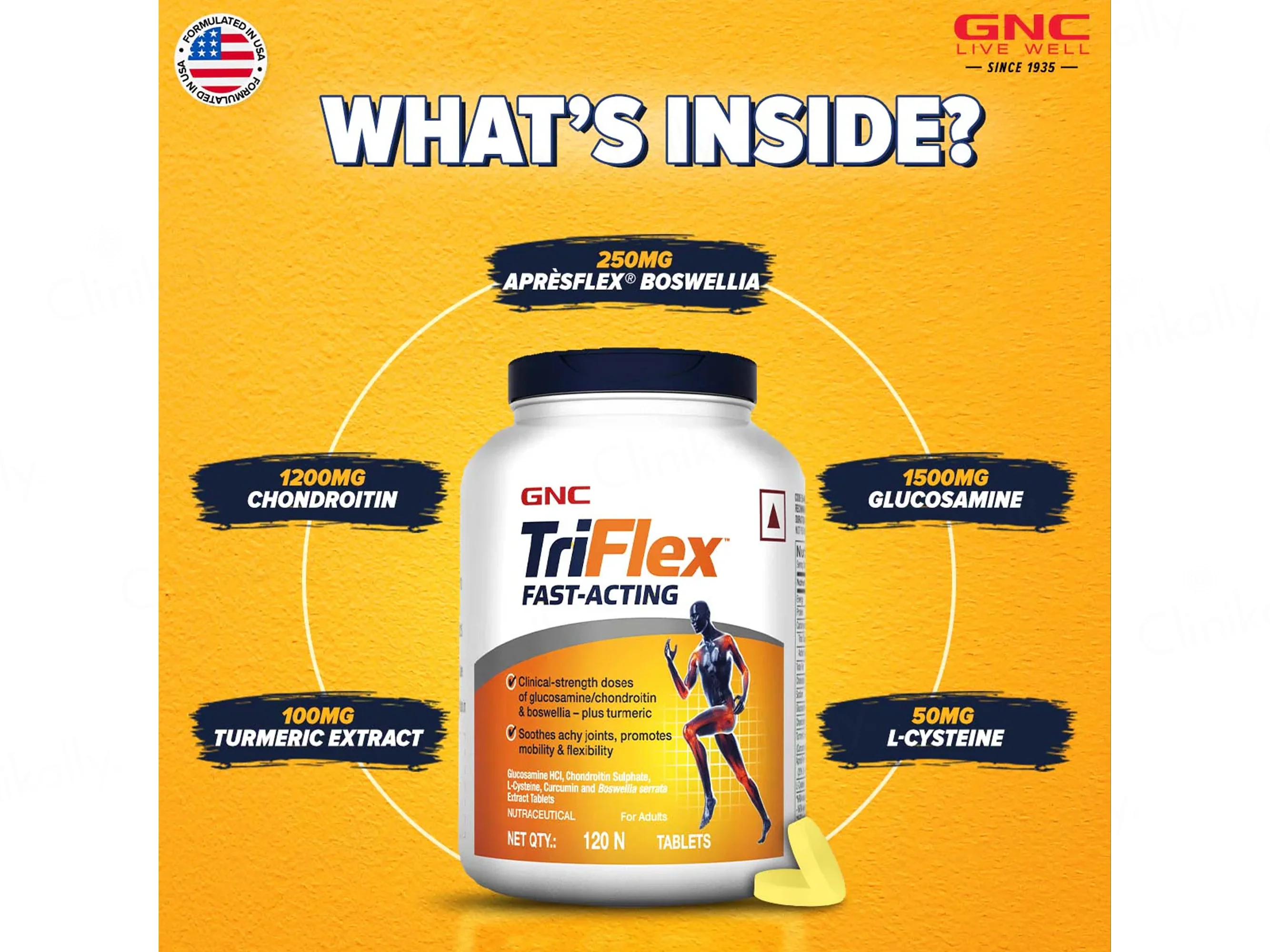 GNC TriFlex Fast-Acting Nutraceutical Tablet - Image 3