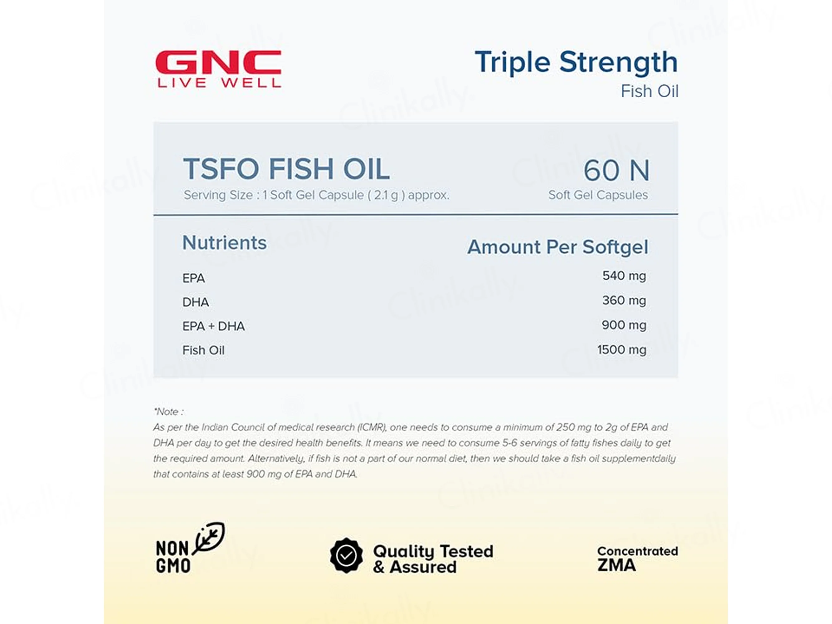 GNC Triple Strength Fish Oil Health Supplement Soft Gelatin Capsule - Image 4