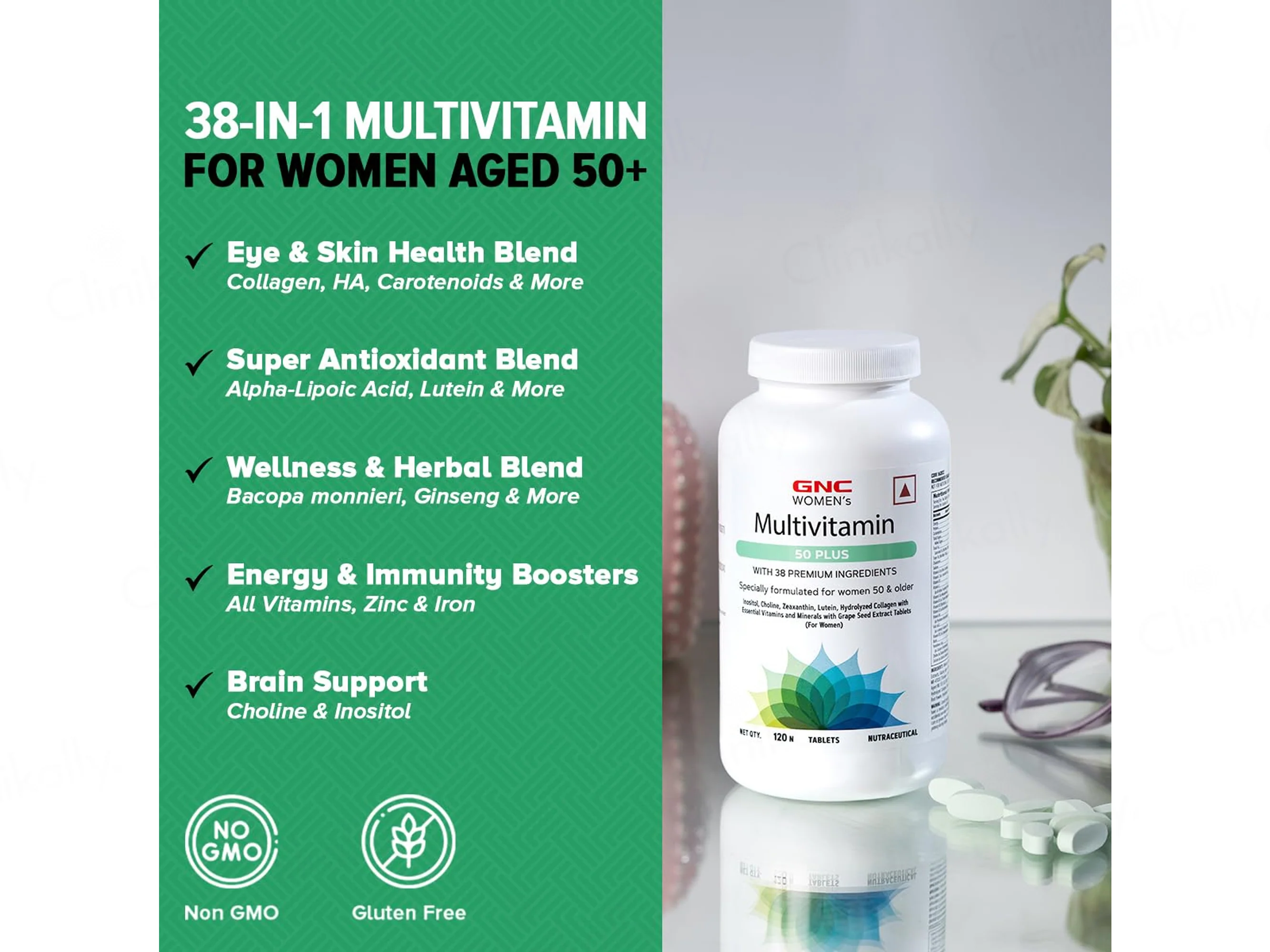 GNC Women's Multivitamin 50 Plus Nutraceutical Tablet - Image 2