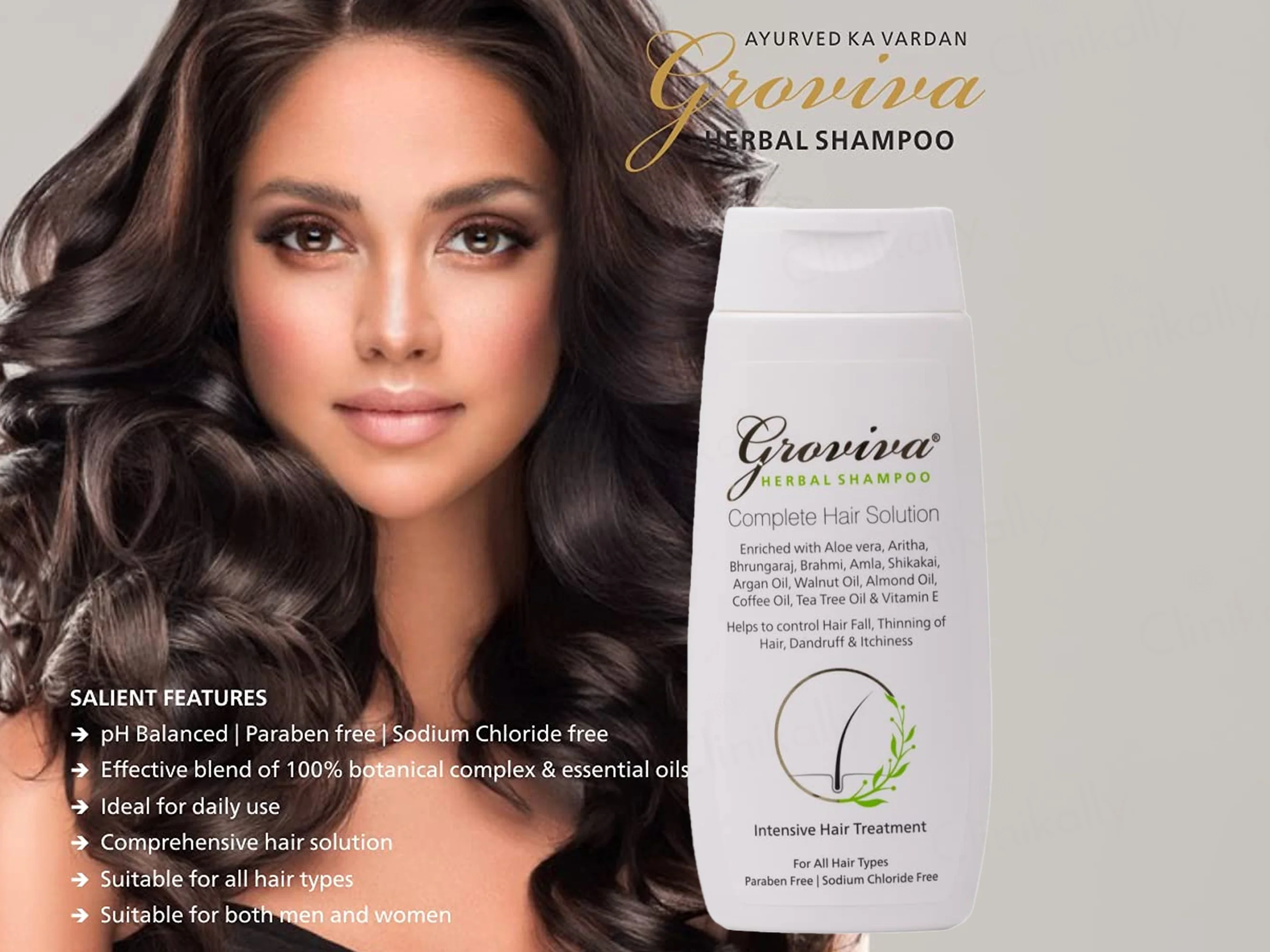 Groviva Complete Hair Solution Herbal Shampoo - Image 3