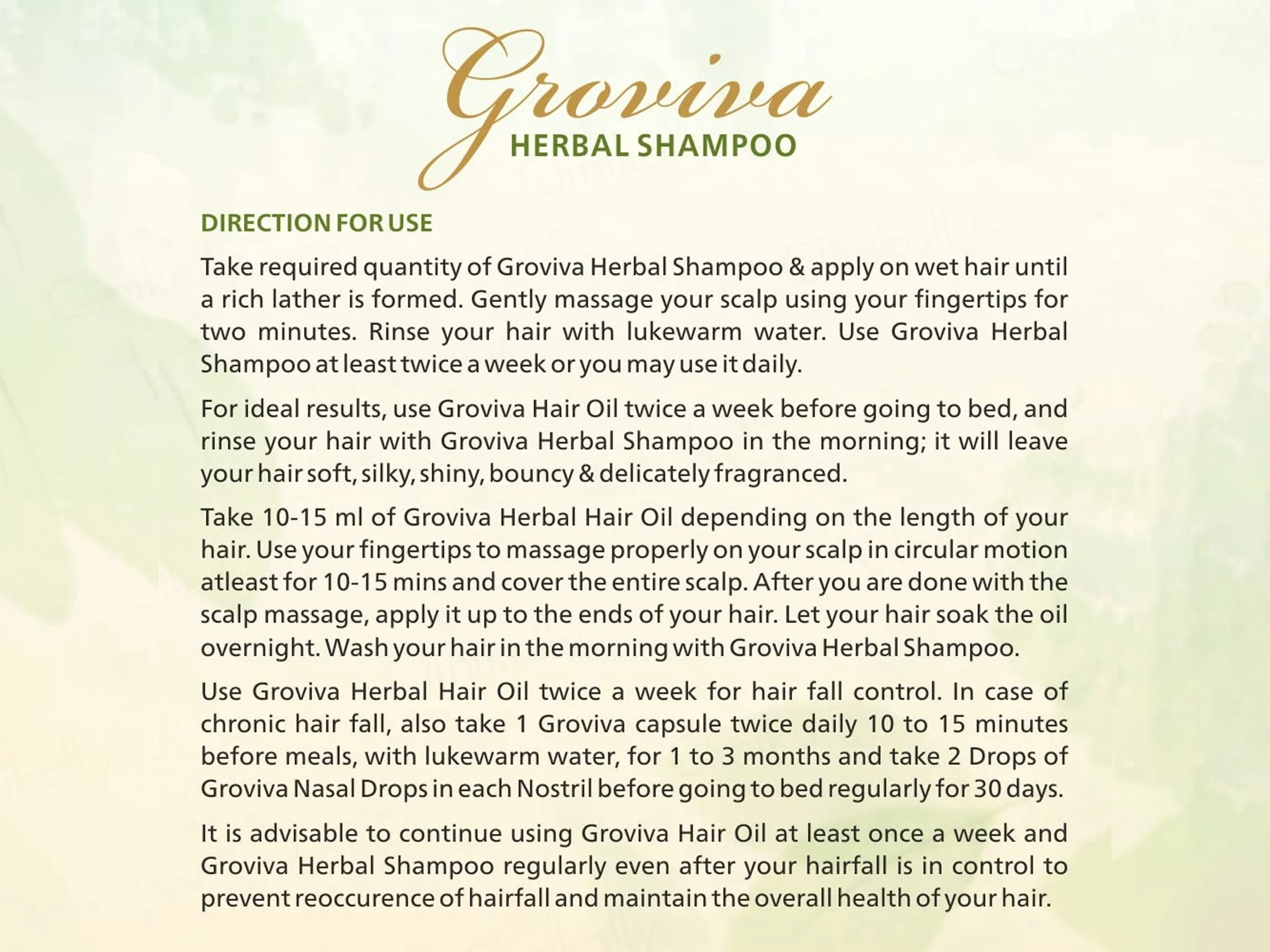 Groviva Complete Hair Solution Herbal Shampoo - Image 7