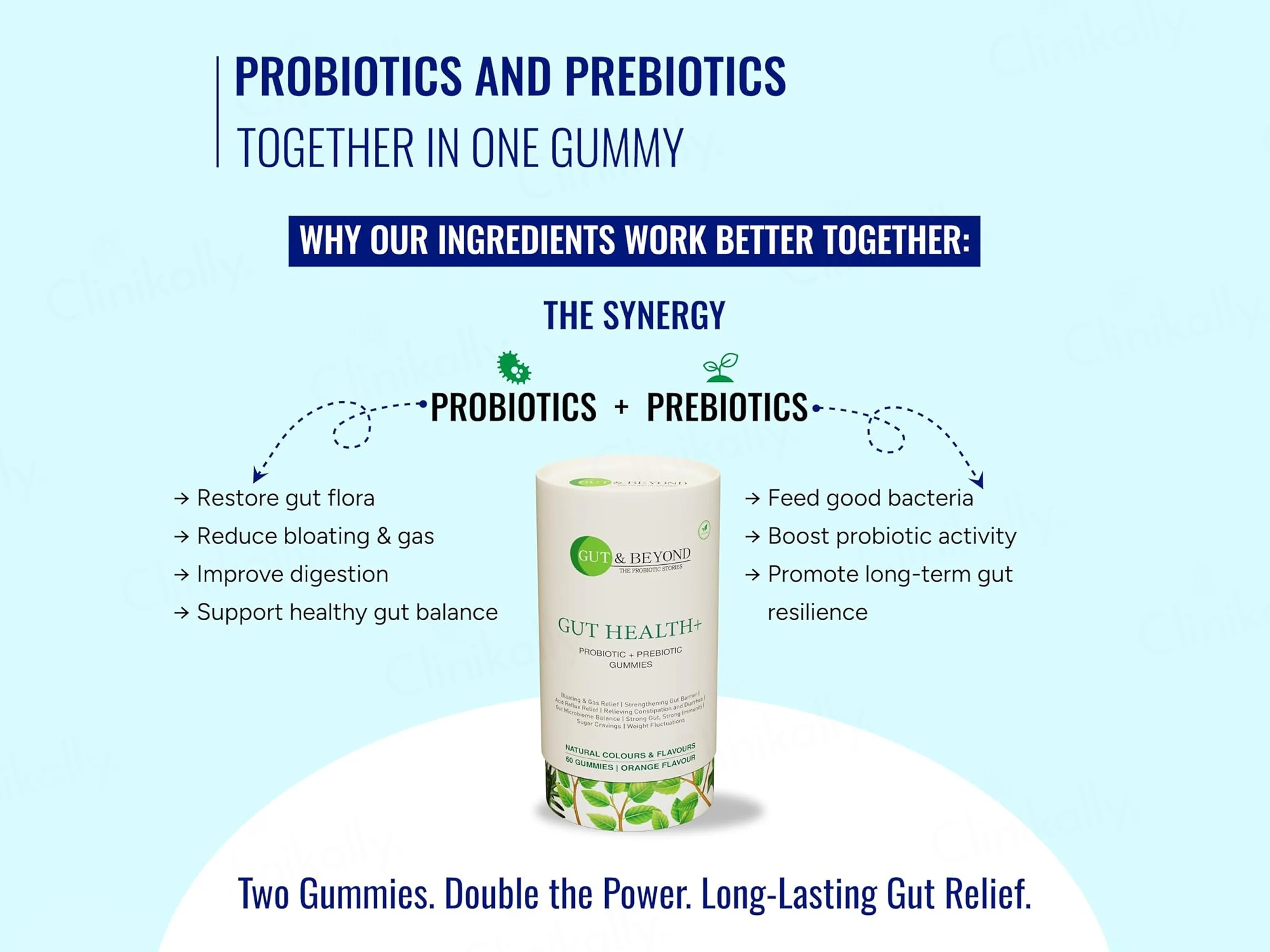 Gut & Beyond Gut Health+ Probiotic + Prebiotic Gummies - Orange Flavour - Image 3