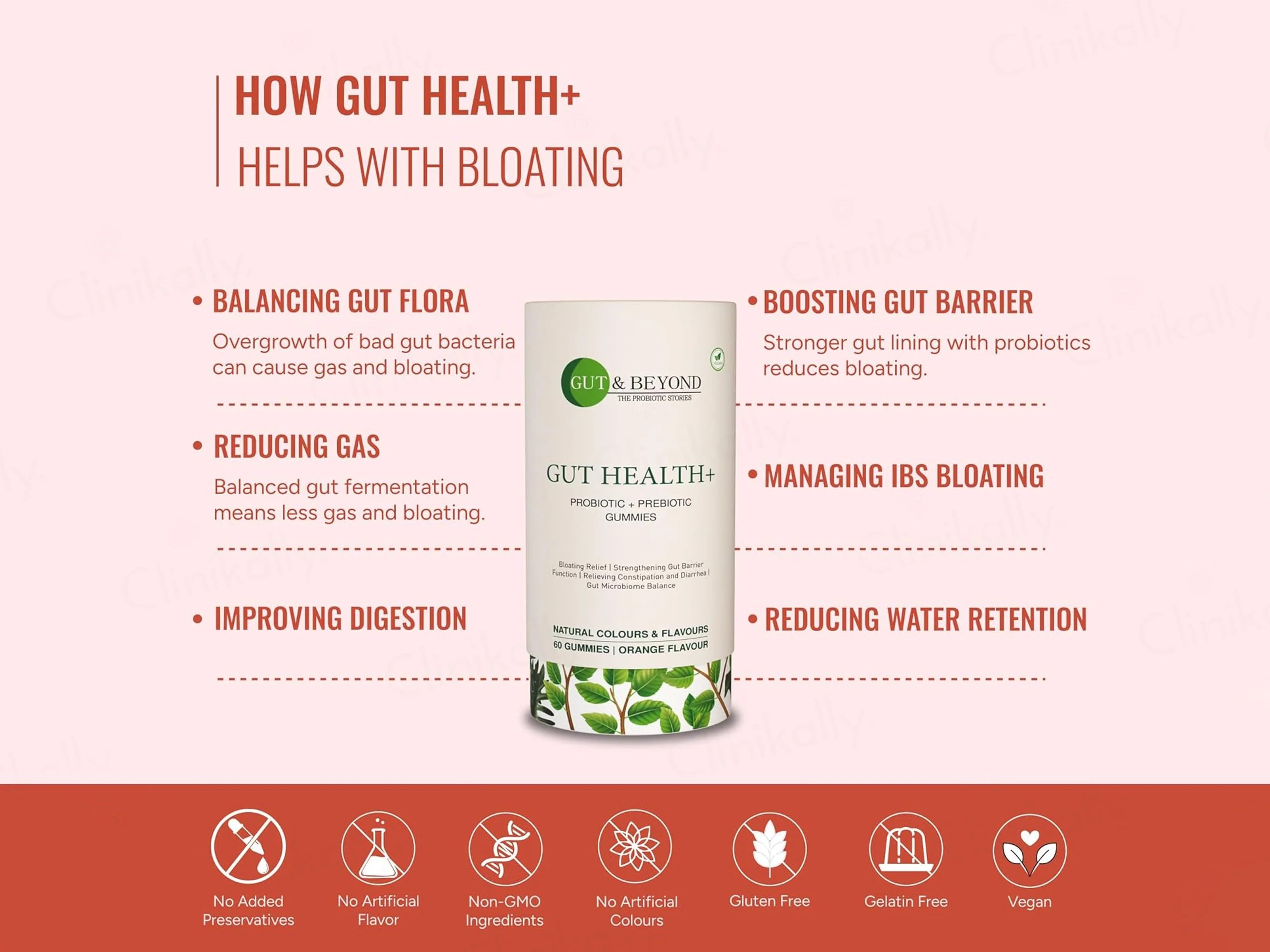 Gut & Beyond Gut Health+ Probiotic + Prebiotic Gummies - Orange Flavour - Image 5