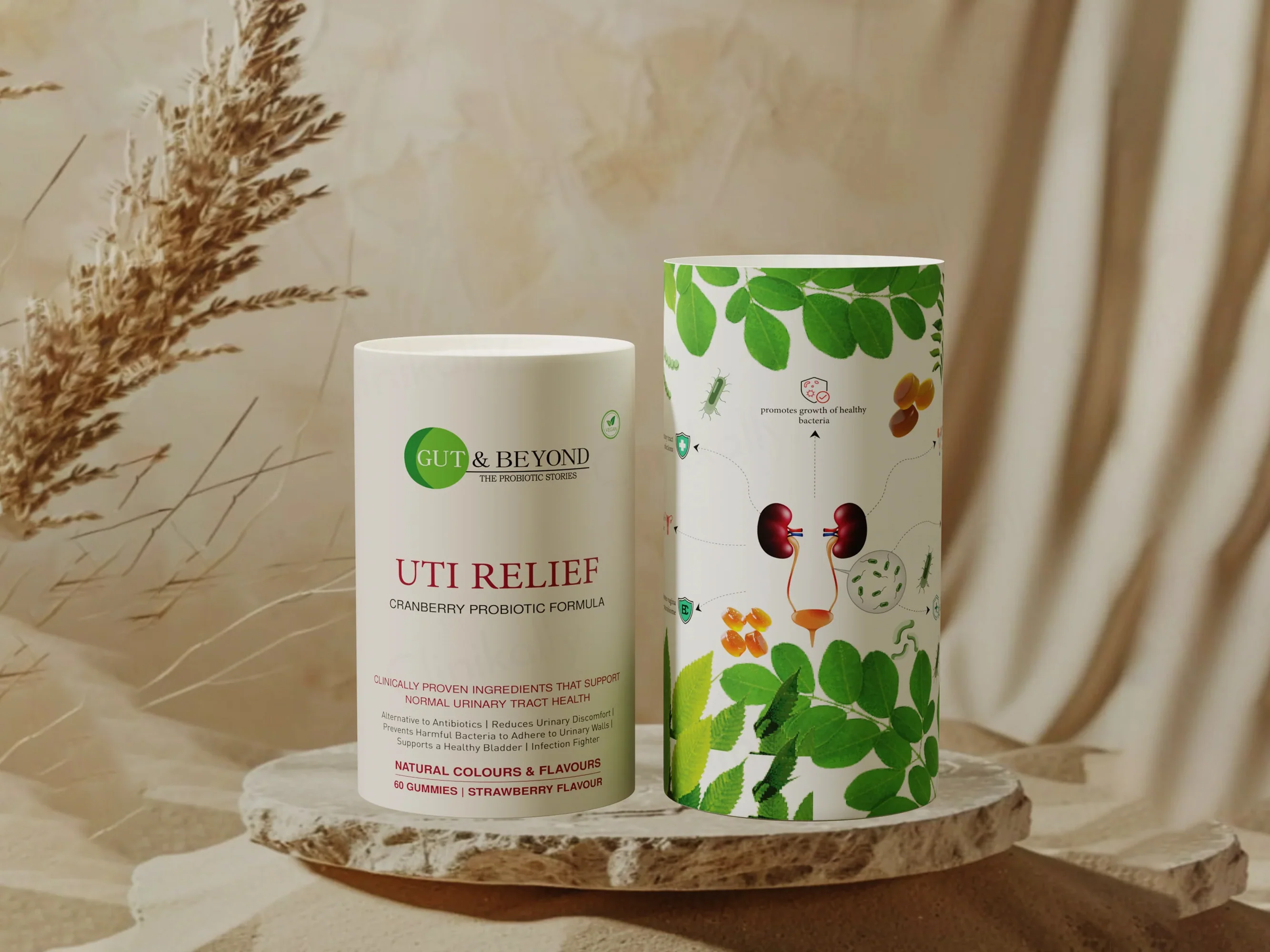 Gut & Beyond UTI Relief Gummies - Strawberry Flavour - Image 3