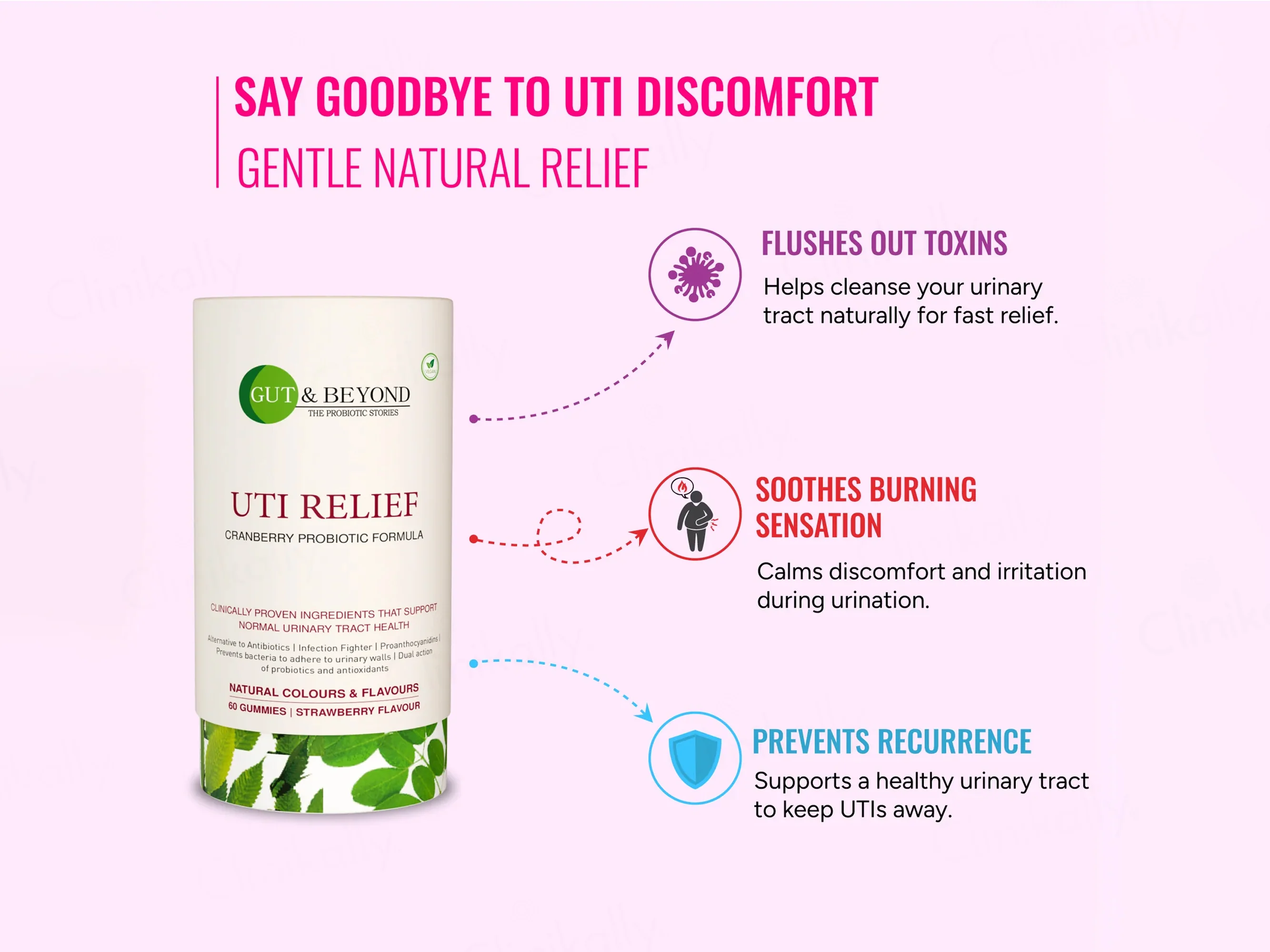 Gut & Beyond UTI Relief Gummies - Strawberry Flavour - Image 4