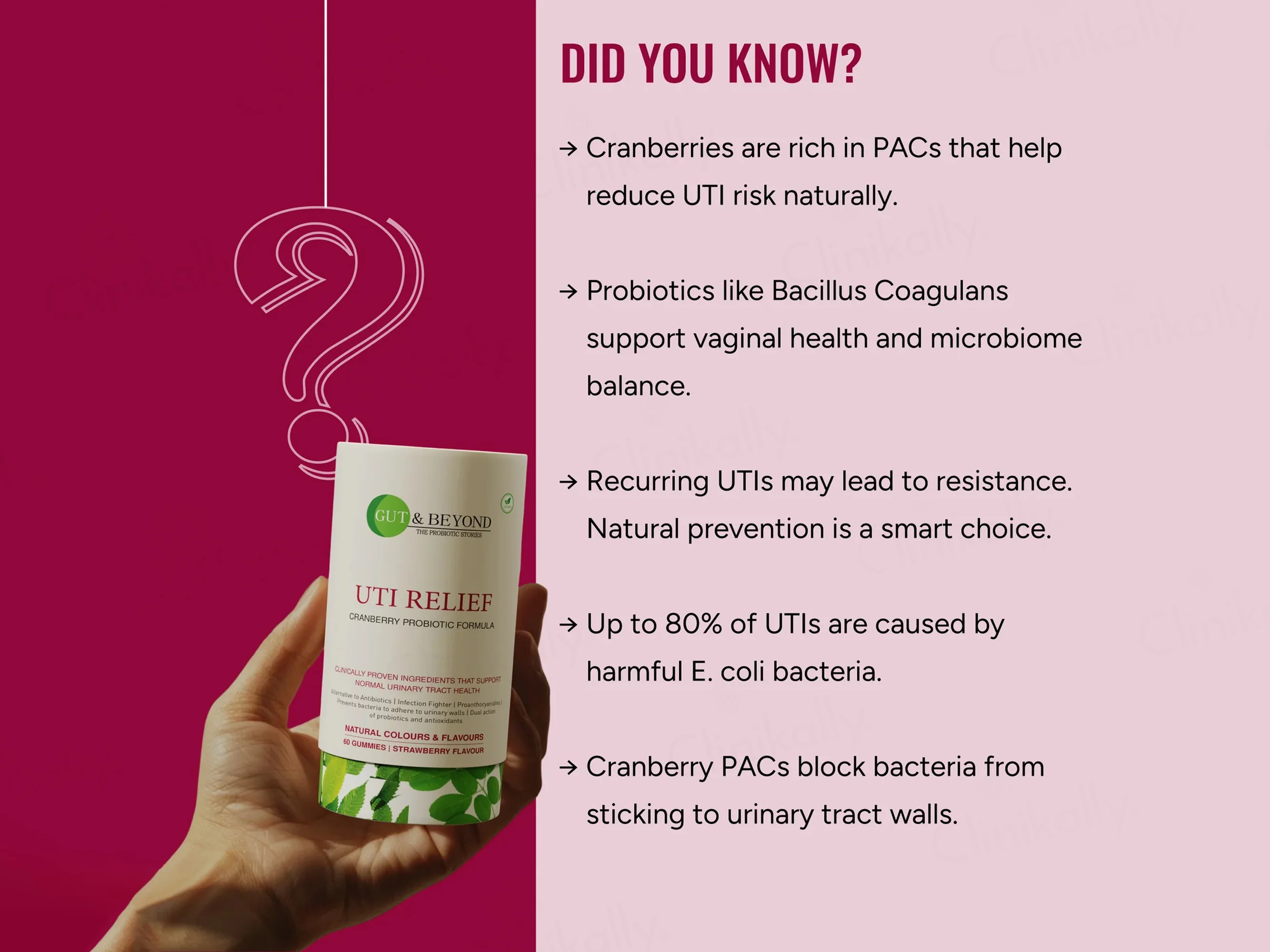 Gut & Beyond UTI Relief Gummies - Strawberry Flavour - Image 7