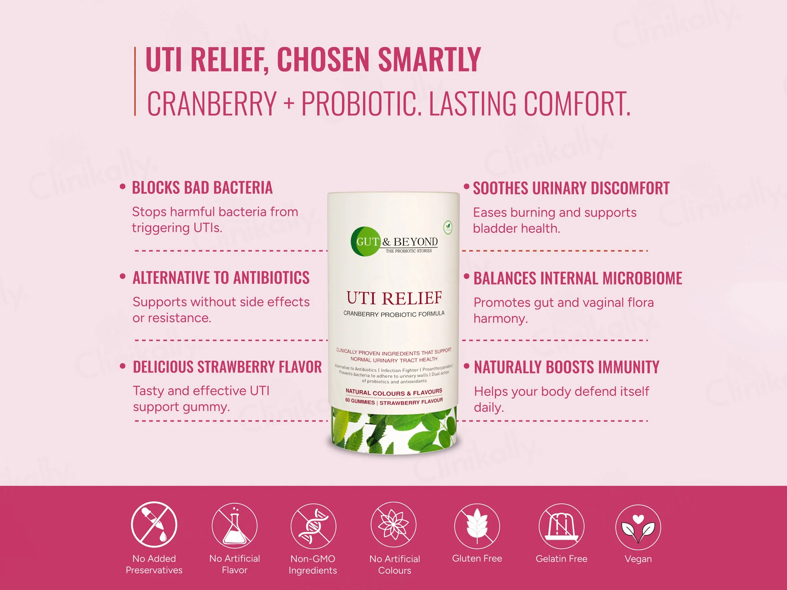 Gut & Beyond UTI Relief Gummies - Strawberry Flavour - Image 8