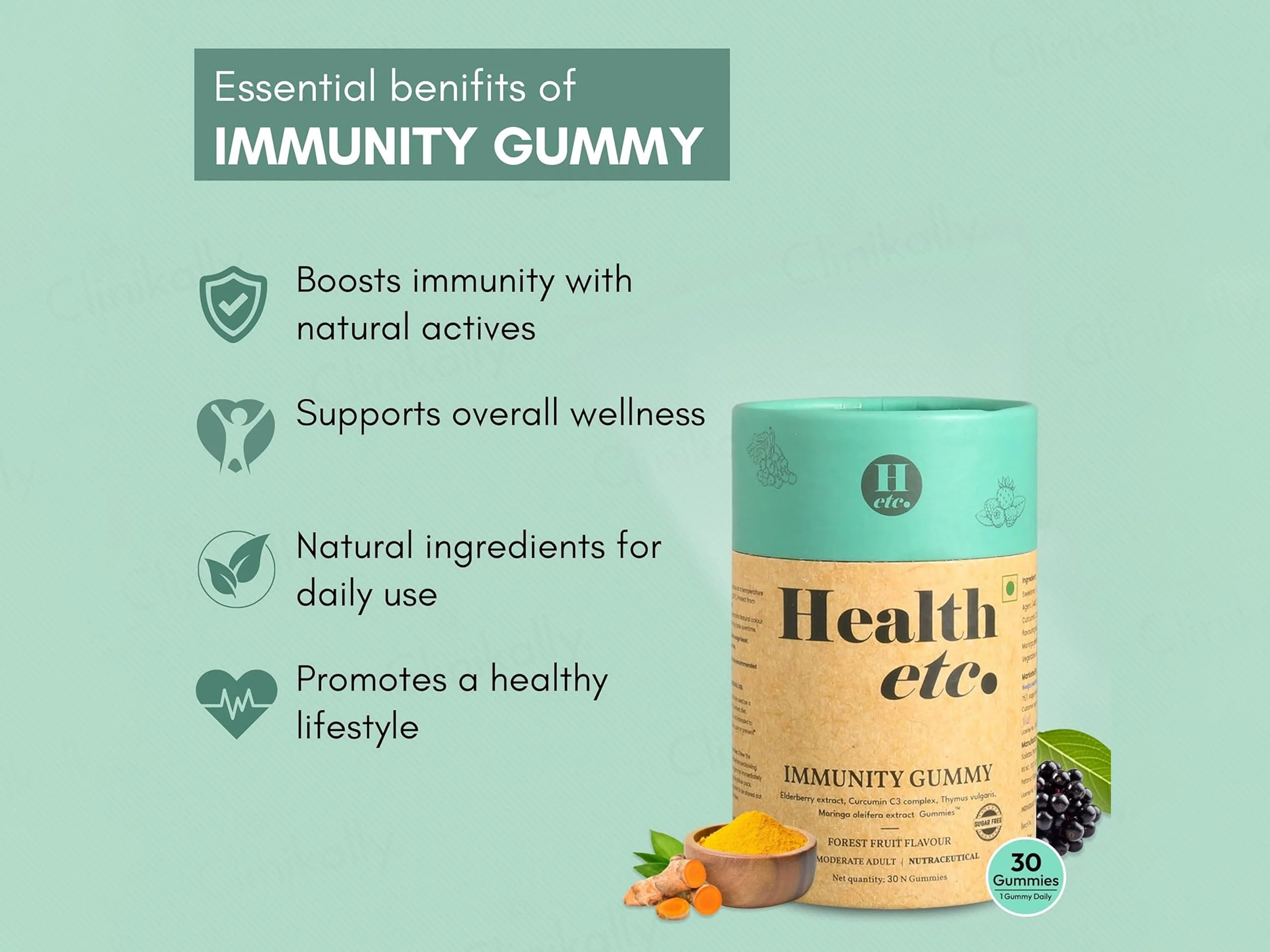 Health Etc Immunity Gummy - Forest Fruit Flavour - Image 3