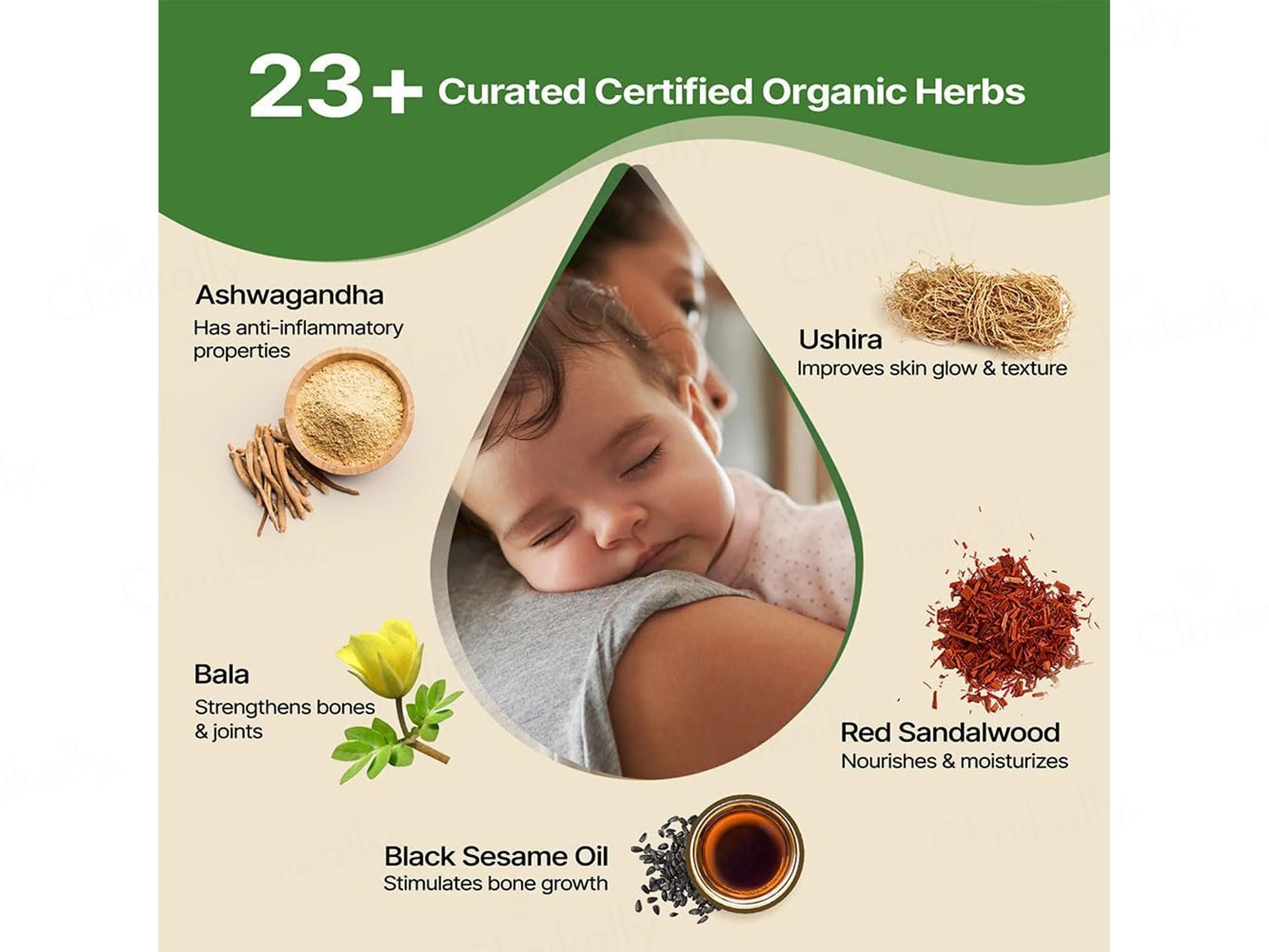Herby Angel Bala Ashwagandhadi Baby Body Massage Oil - Image 3