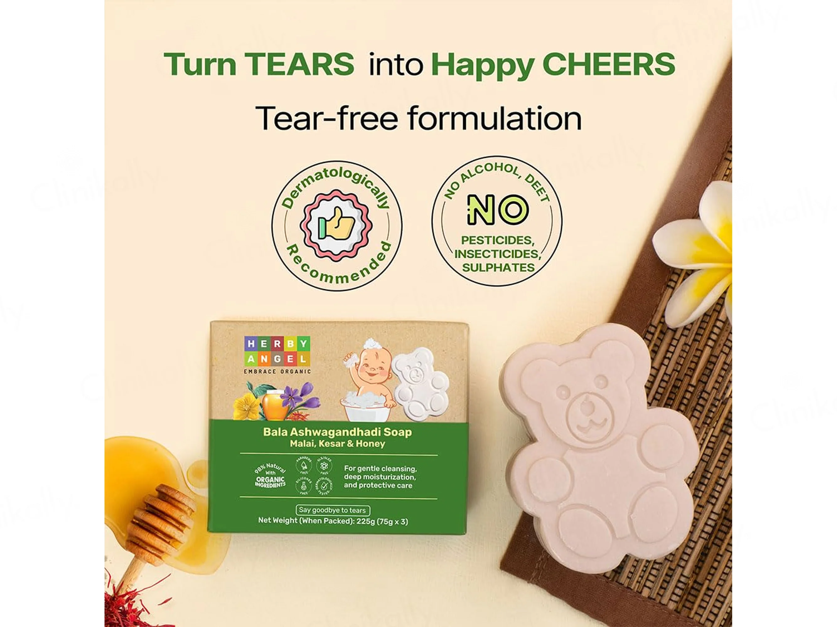 Herby Angel Bala Ashwagandhadi Soap For Babies (Pack of 3) - Image 4
