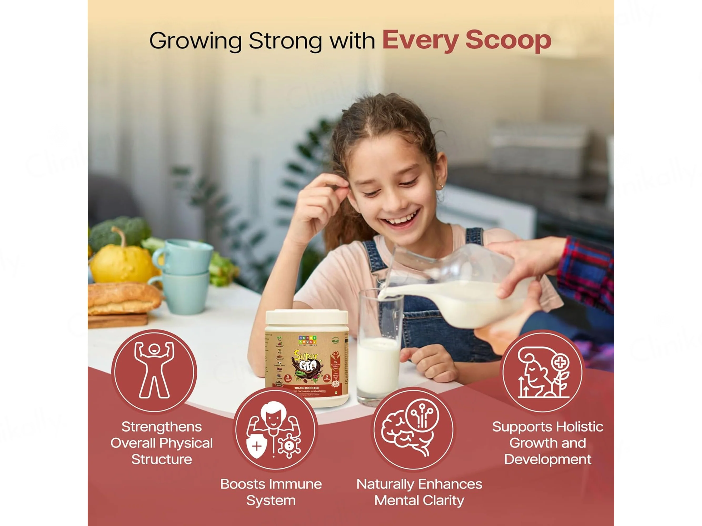 Herby Angel Super Gro Brain Booster Supplement For Kids 2+ Years - Chocolate Flavour - Image 4