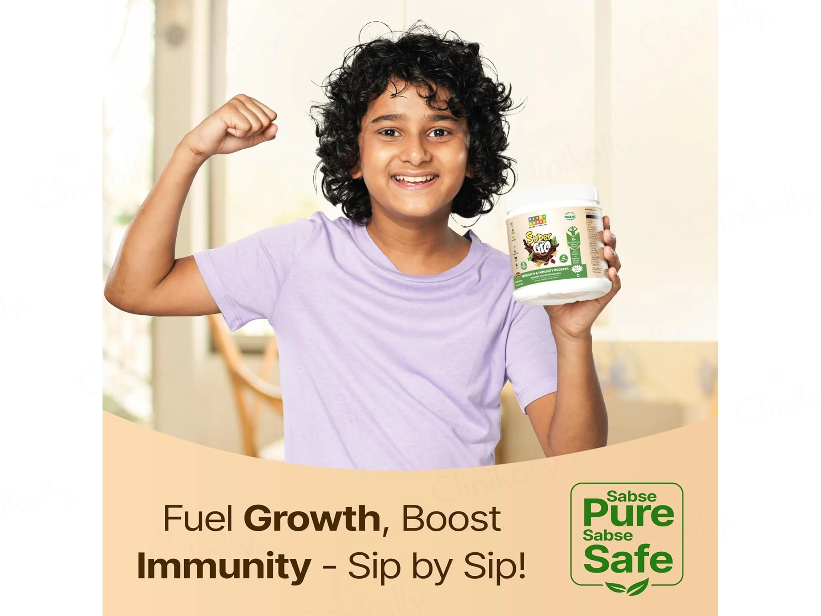 Herby Angel Super Gro Growth & Immunity Booster Supplement For Kids 2+ Years - Chocolate Flavour - Image 2