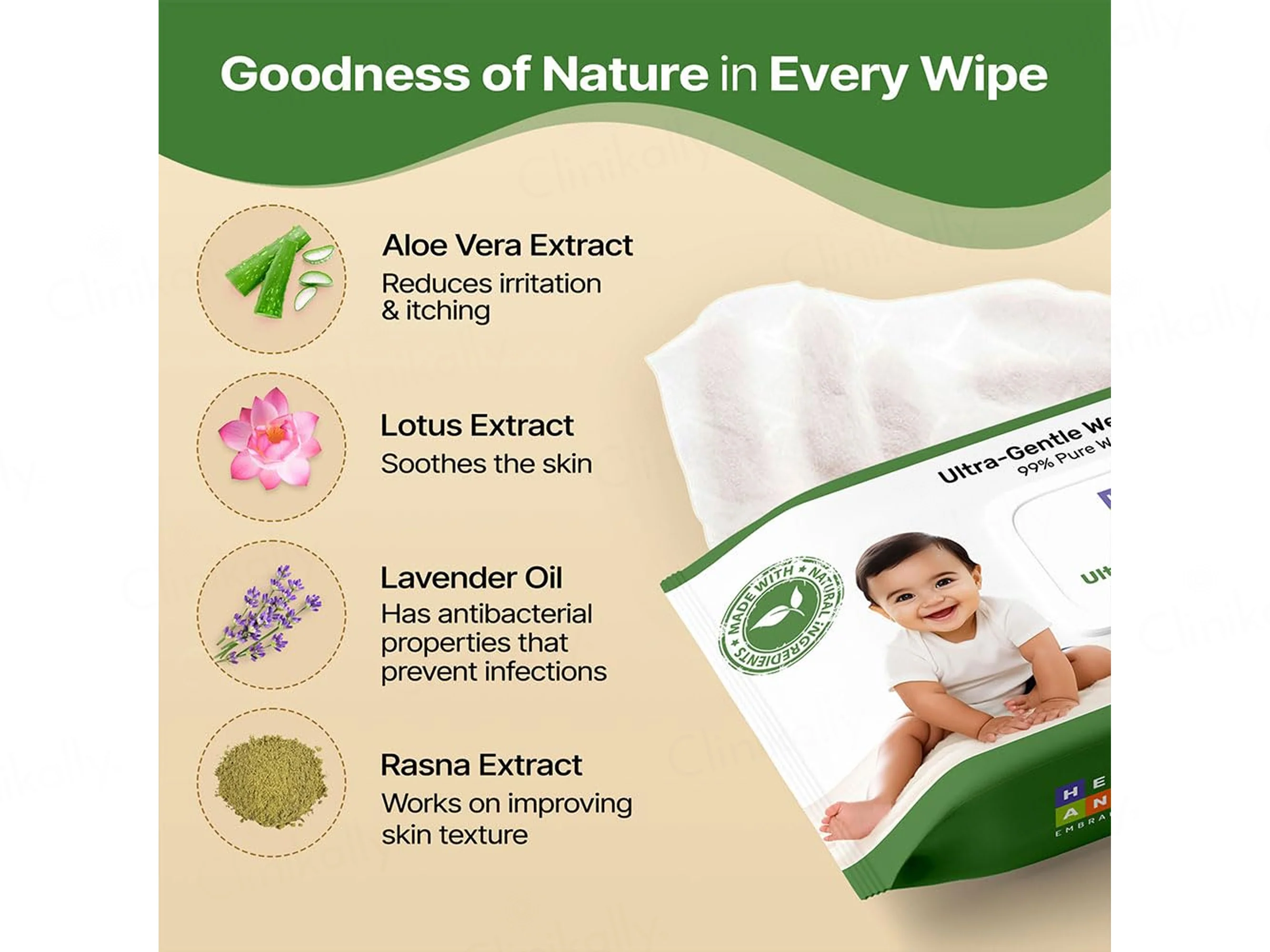 Herby Angel Ultra-Gentle Wet Wipes For Babies - Image 5