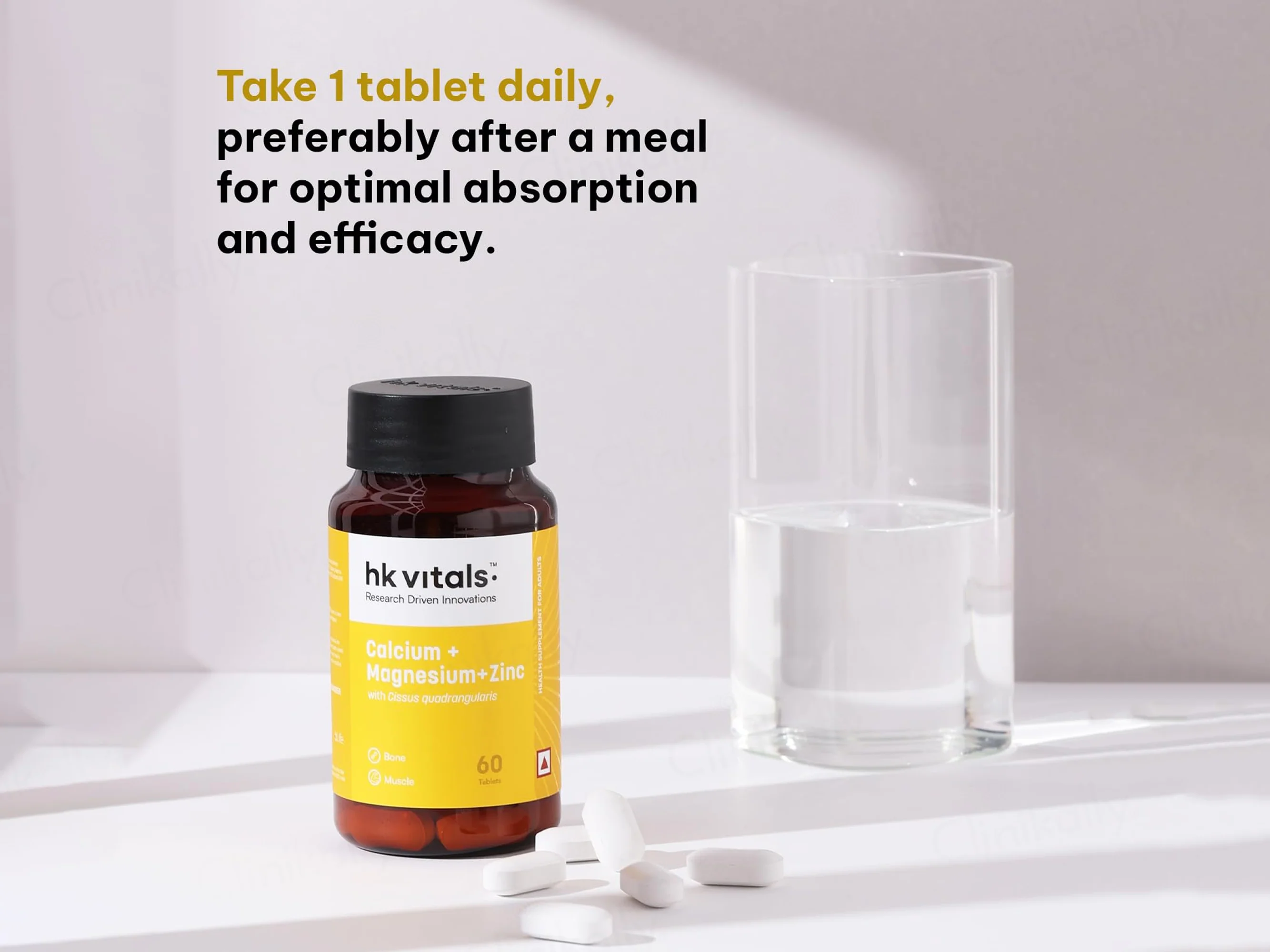 HK Vitals Calcium + Magnesium + Zinc Health Supplement Tablet For Adults - Image 6