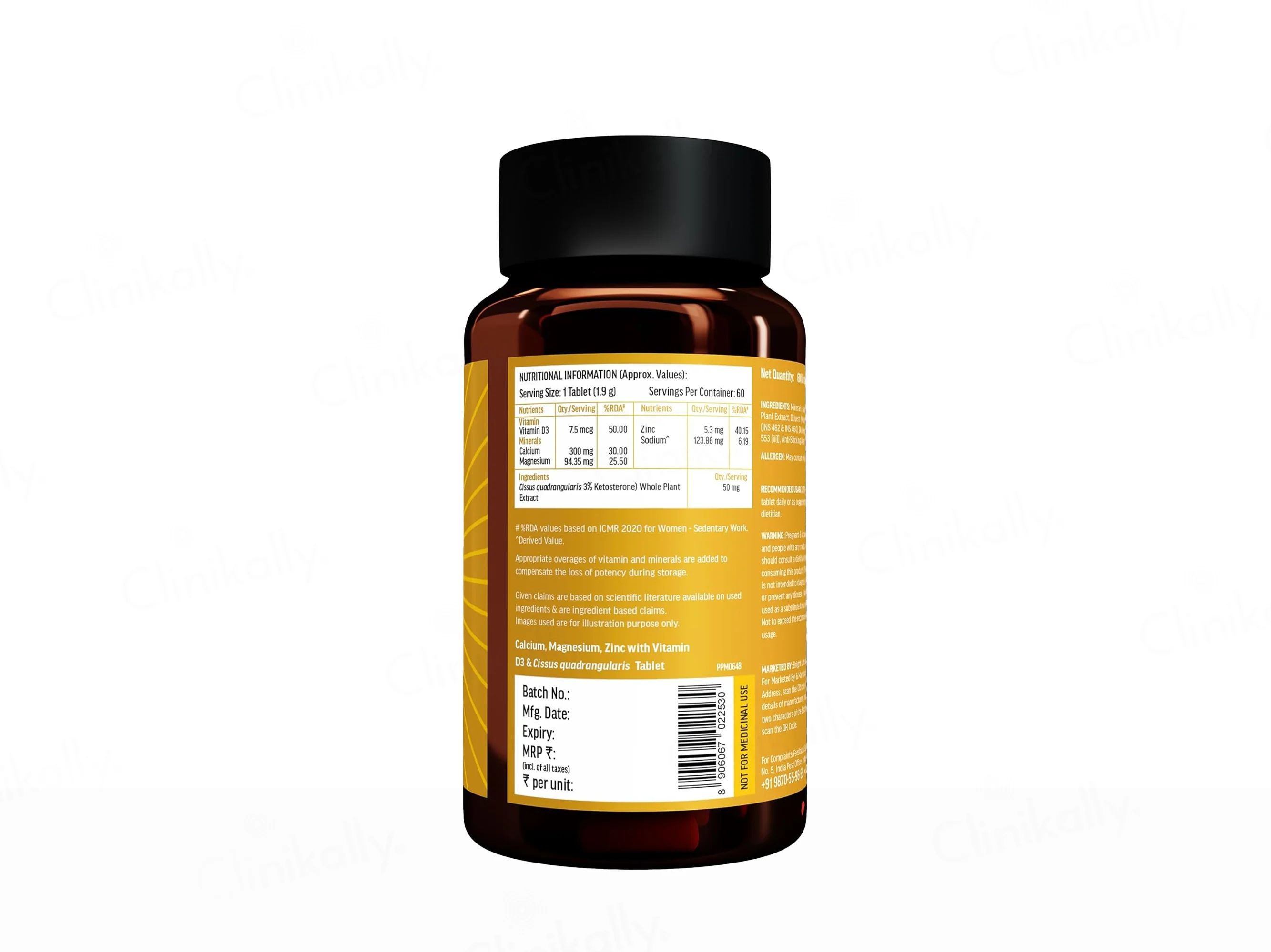 HK Vitals Calcium + Magnesium + Zinc Health Supplement Tablet For Adults - Image 8