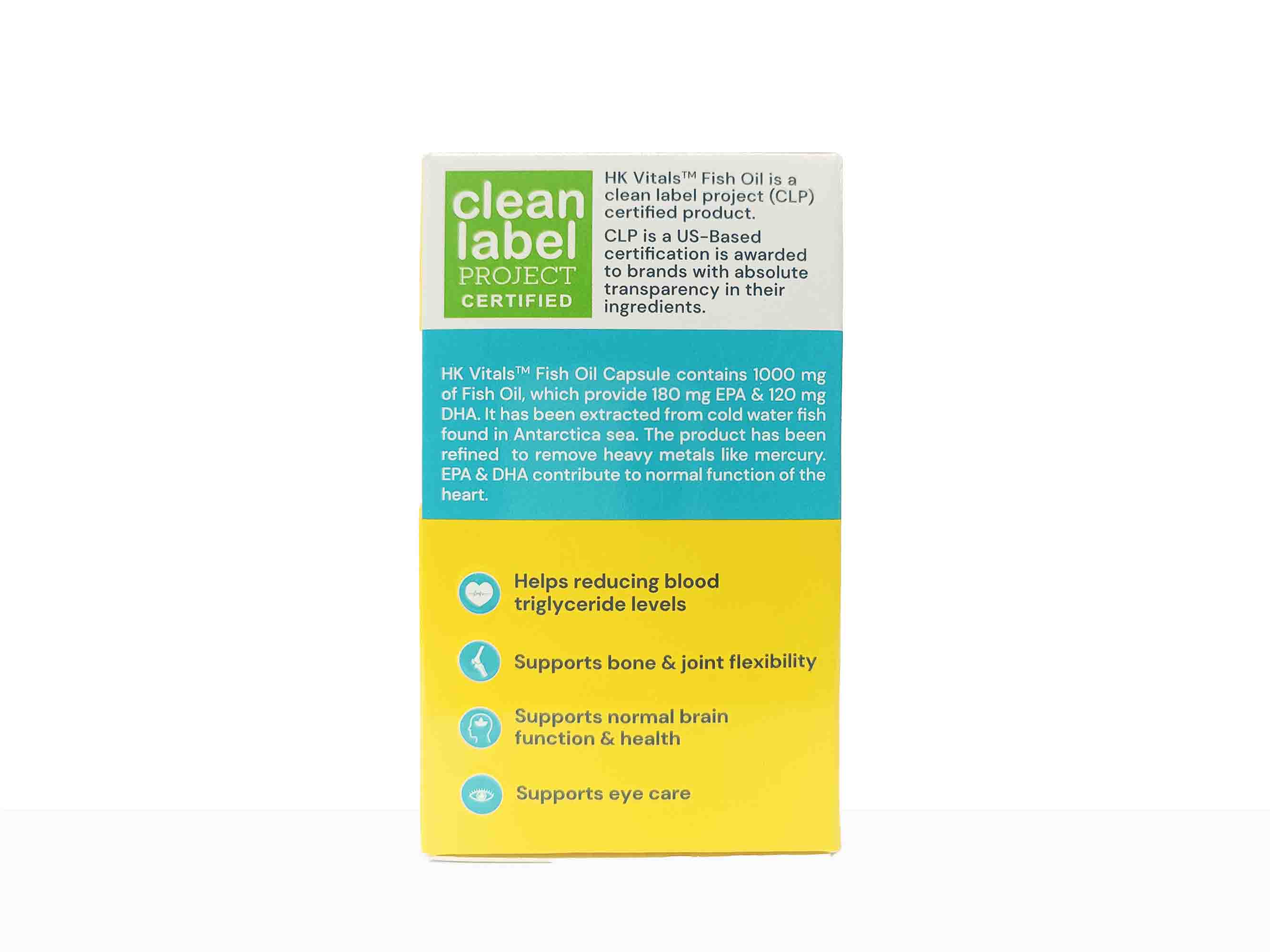 HK Vitals Fish Oil 1000mg with 180mg EPA and 120mg DHA Capsule - Image 3