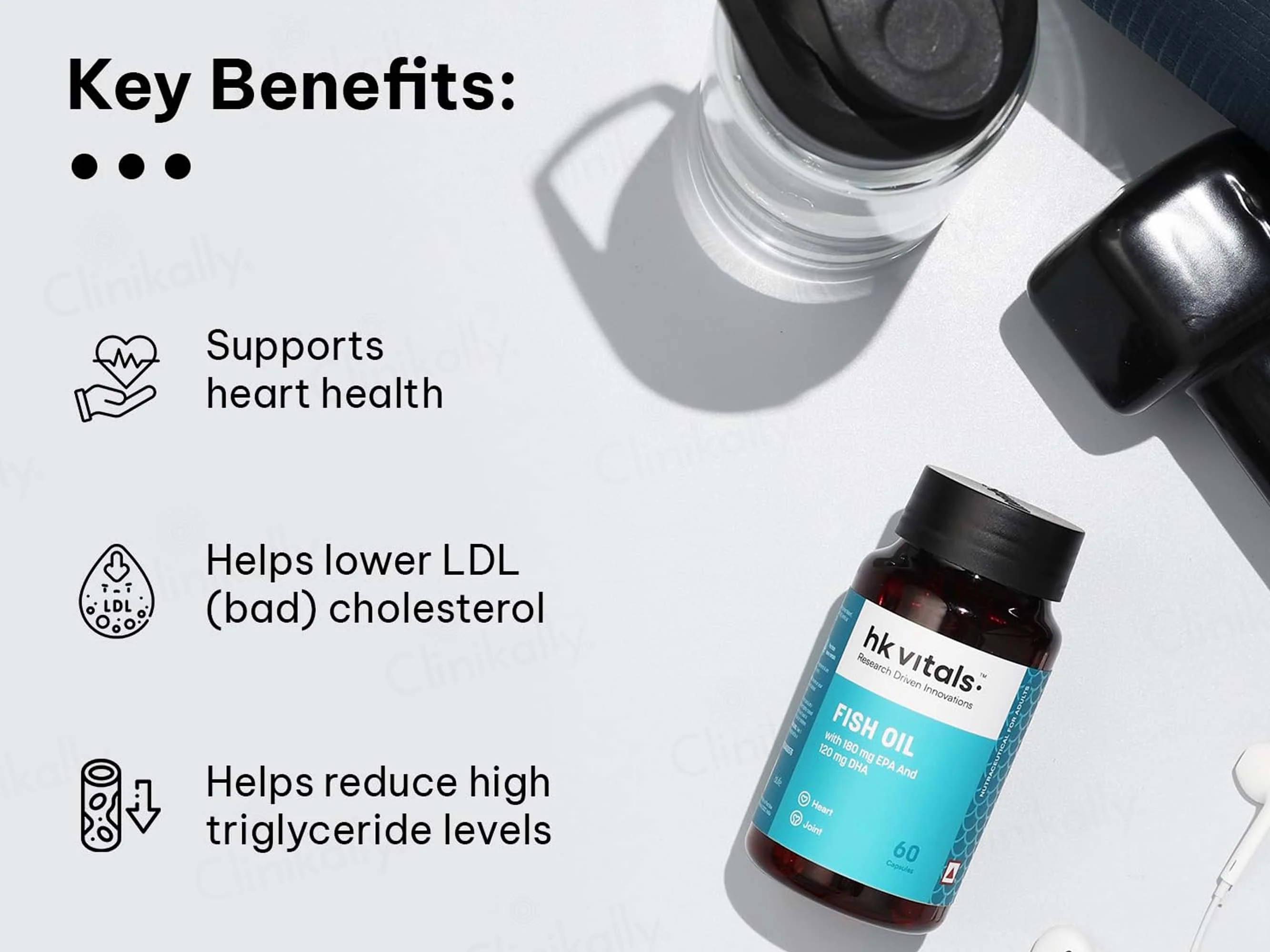 HK Vitals Fish Oil 1000mg with 180mg EPA and 120mg DHA Capsule - Image 6