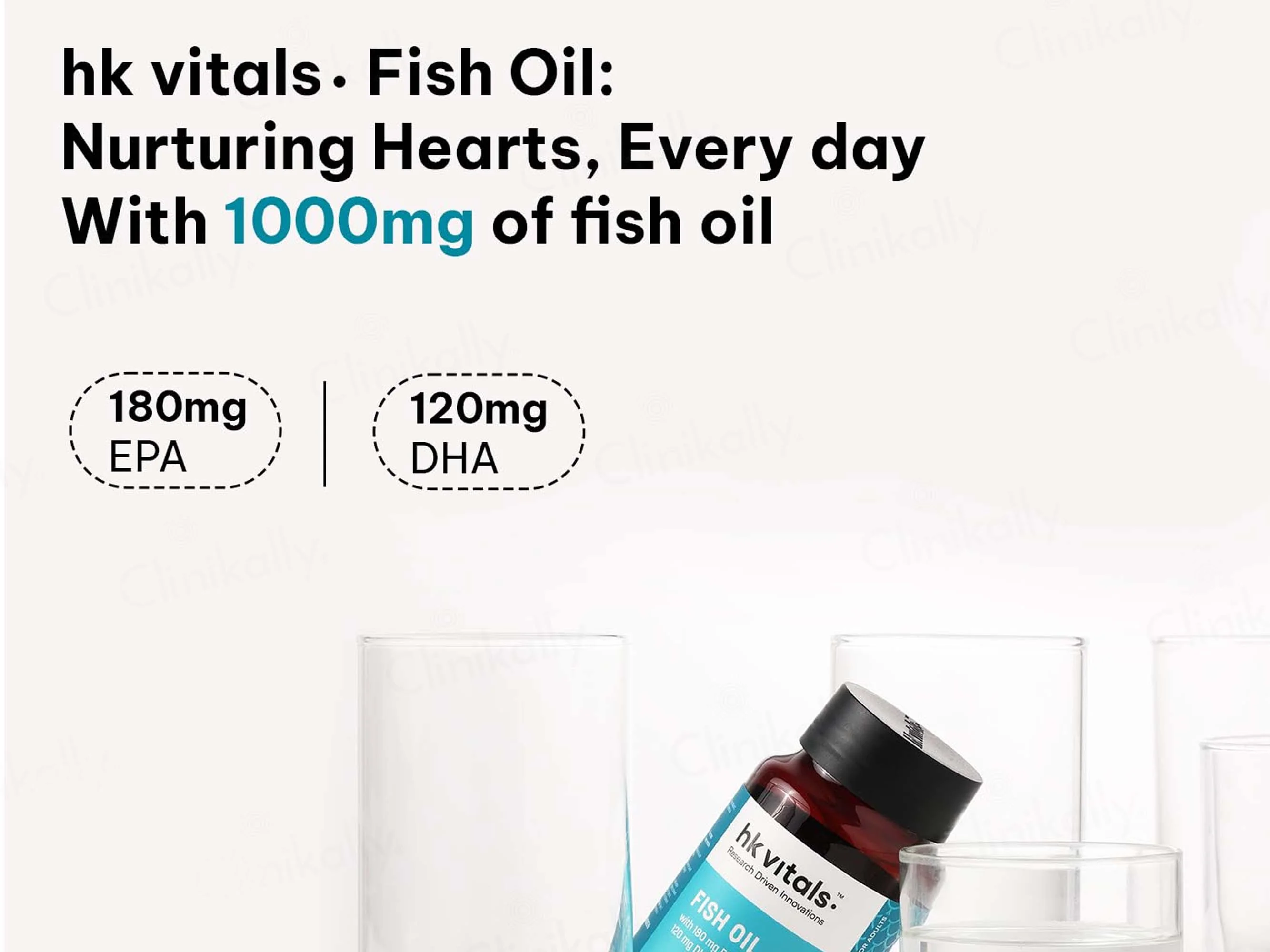 HK Vitals Fish Oil 1000mg with 180mg EPA and 120mg DHA Capsule - Image 7