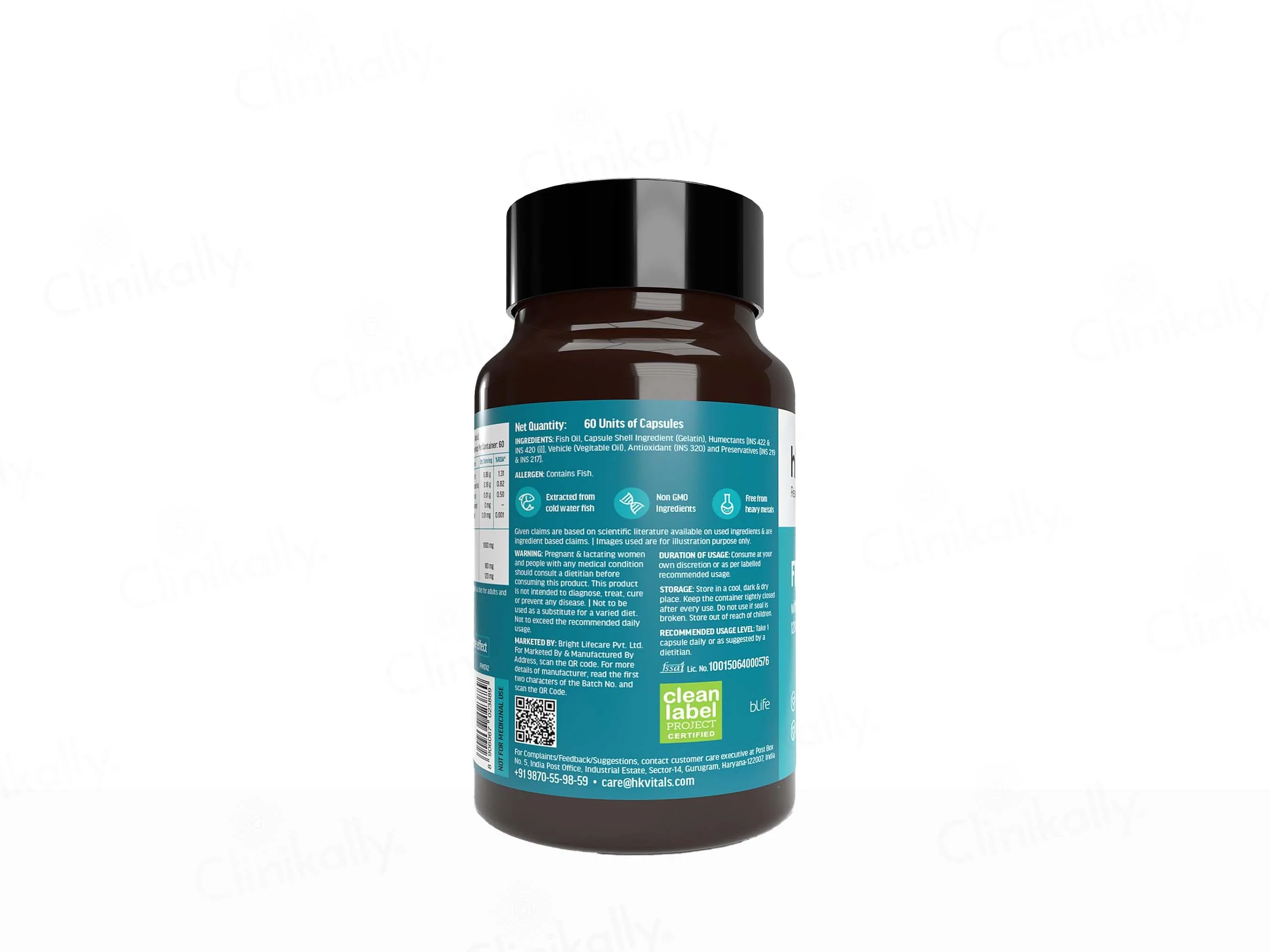 HK Vitals Fish Oil 1000mg with 180mg EPA and 120mg DHA Capsule - Image 8