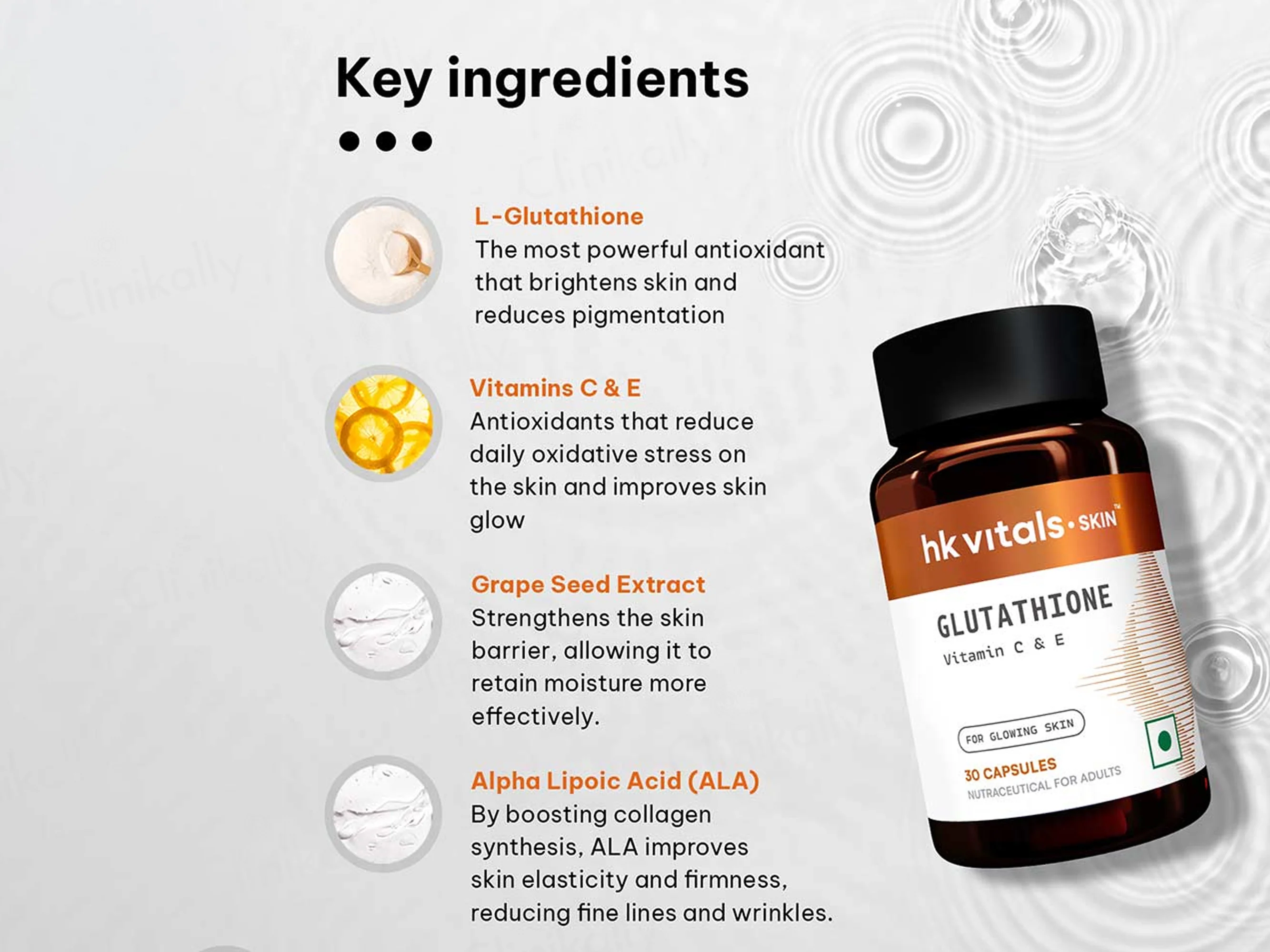 HK Vitals Glutathione With Vitamin C & E Capsule - Image 4