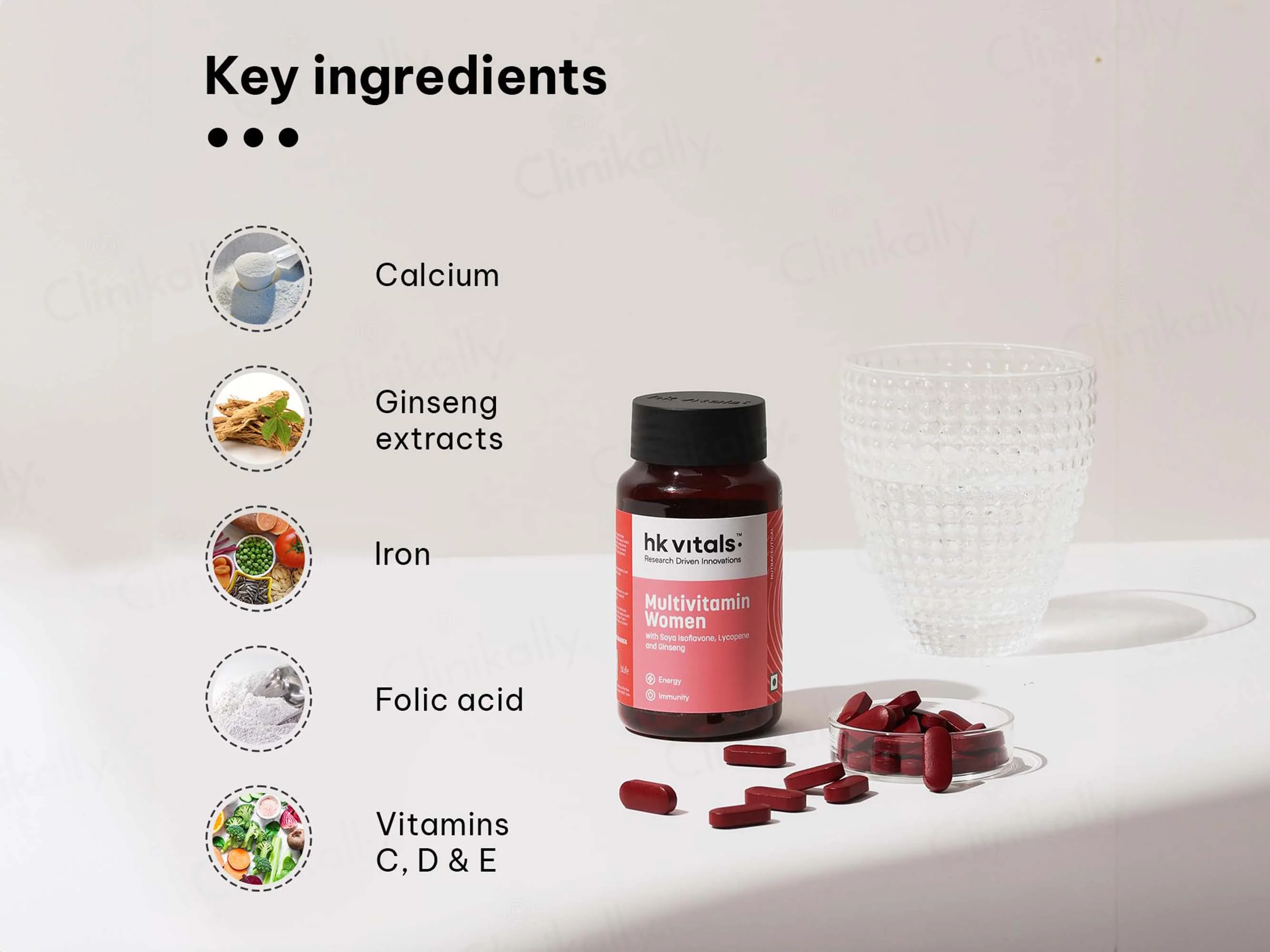 HK Vitals Multivitamin With Soya-Isoflavones, Lycopene & Ginseng Extract Tablet For Women - Image 3