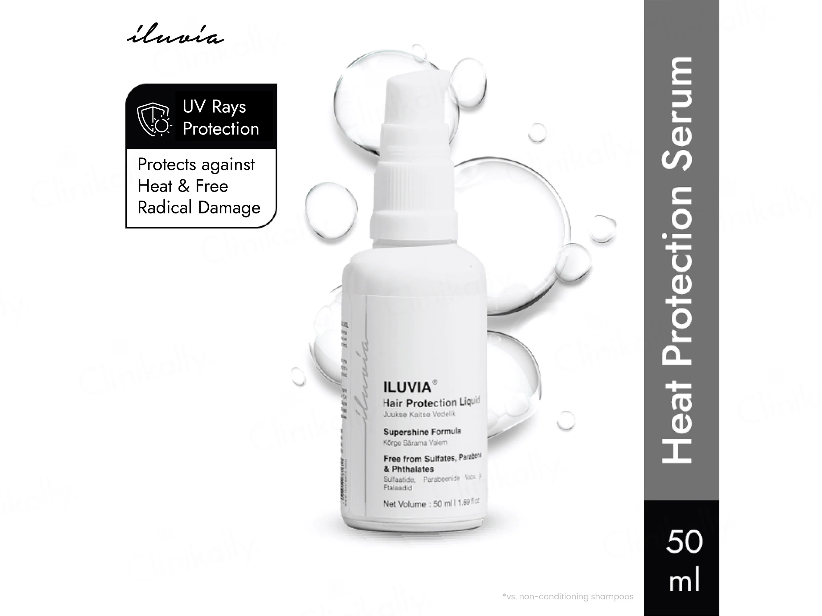Iluvia Professional Heat Protection Hair Serum Spray - Image 2