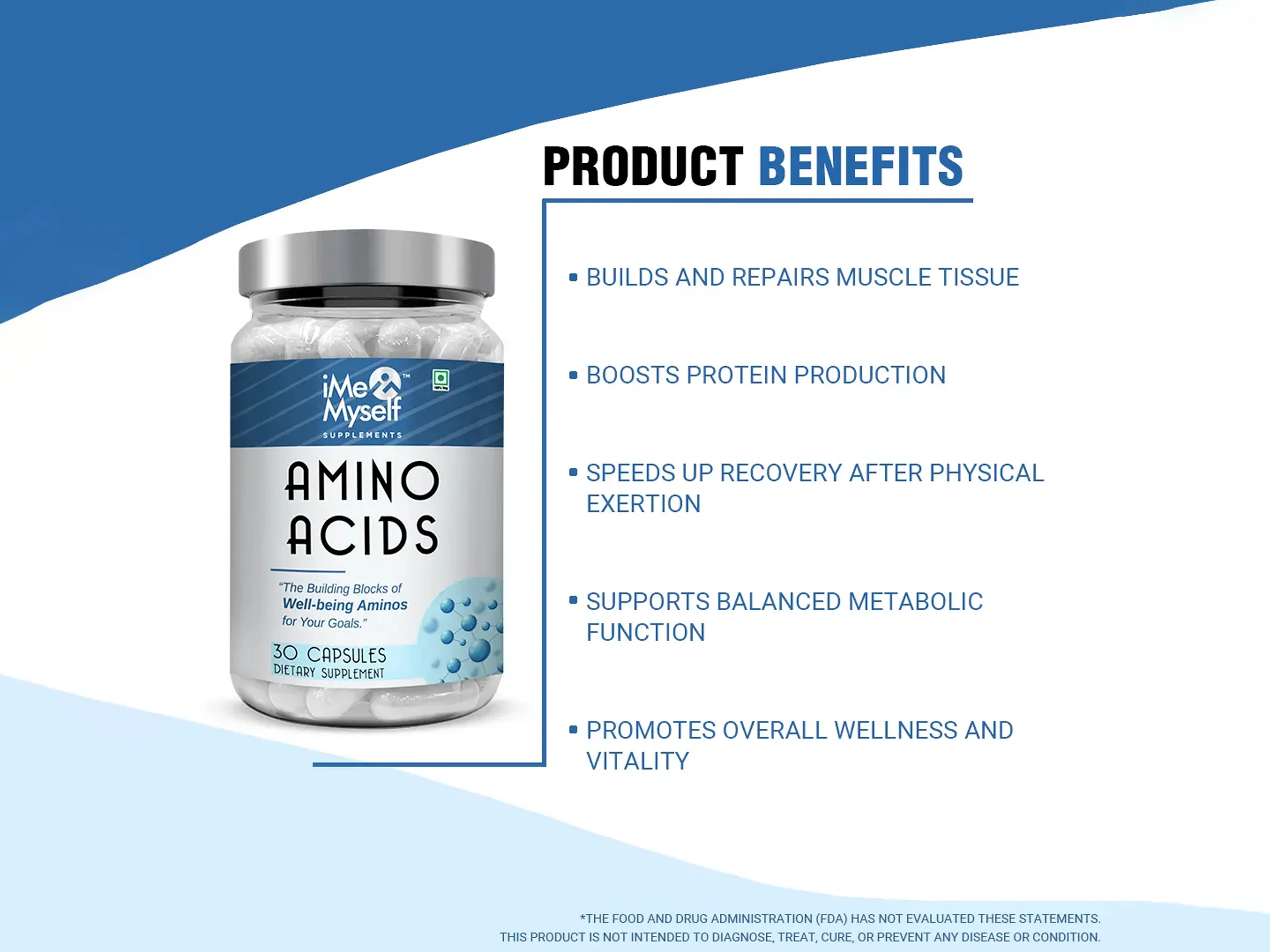 iMeMyself Amino Acids Dietary Supplement Vegetarian Capsule - Image 3