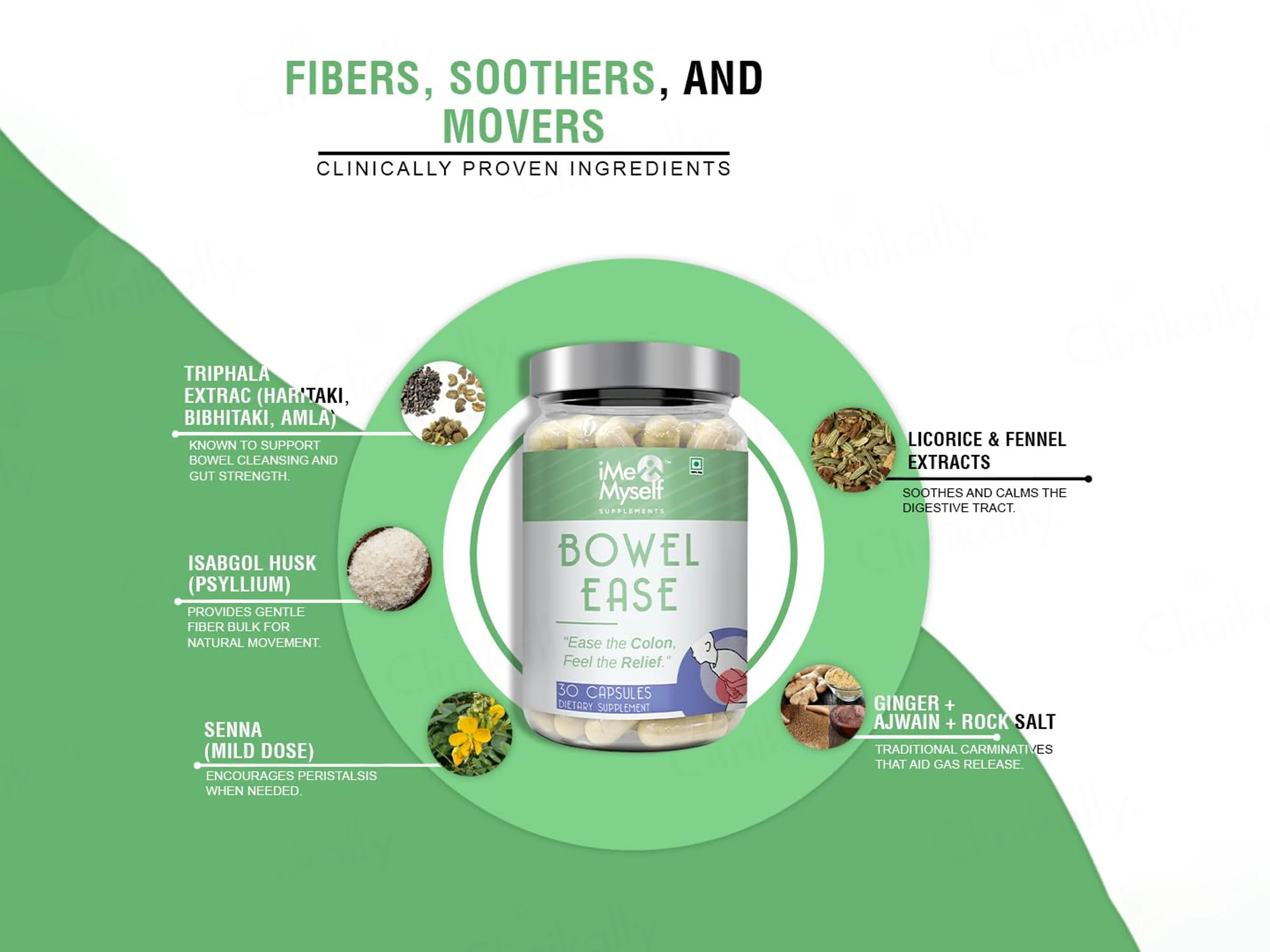 iMeMyself Bowel Ease Dietary Supplement Vegetarian Capsule - Image 4