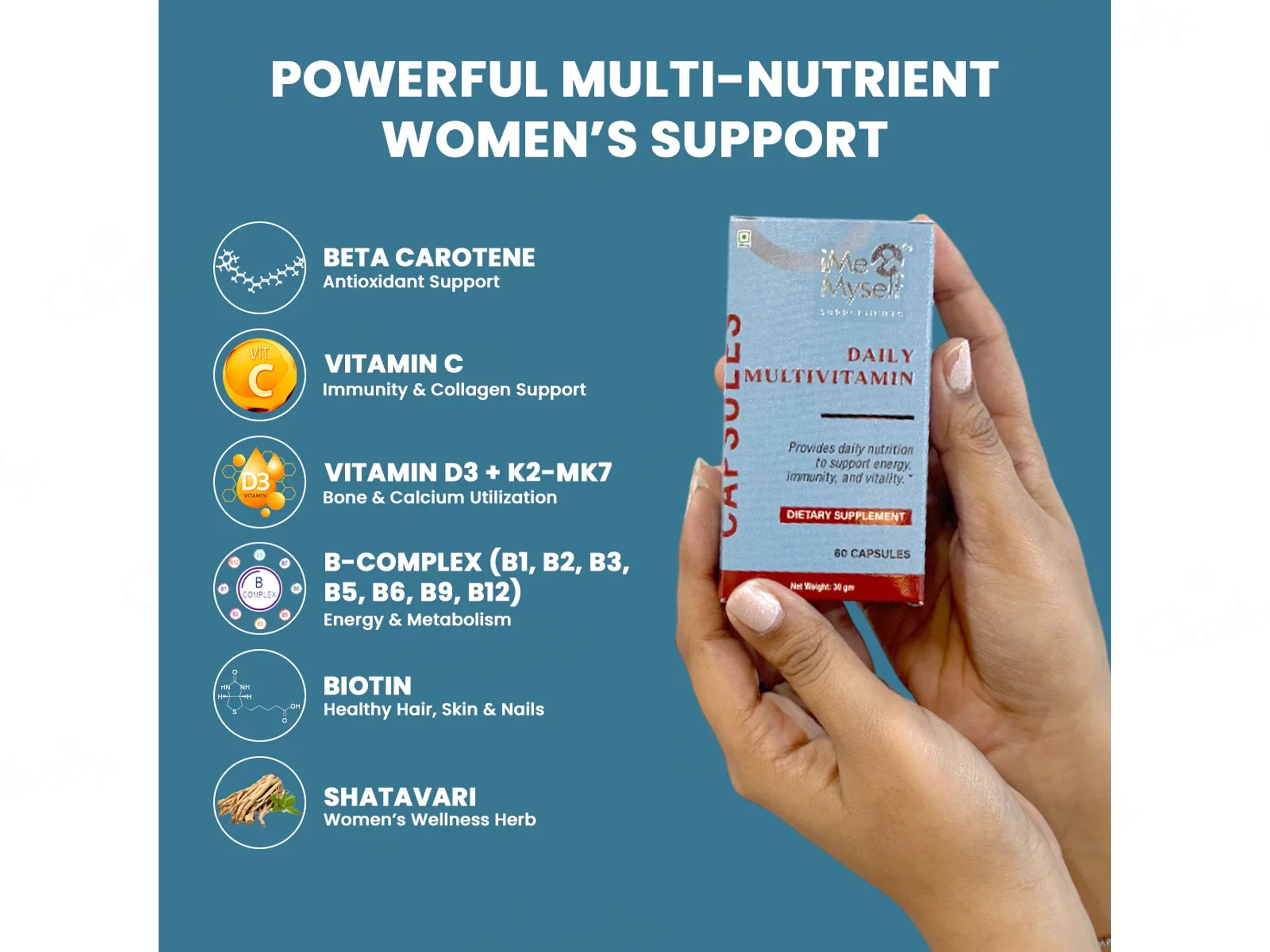 iMeMyself Daily Multivitamin Dietary Supplement Vegetarian Capsule - Image 7