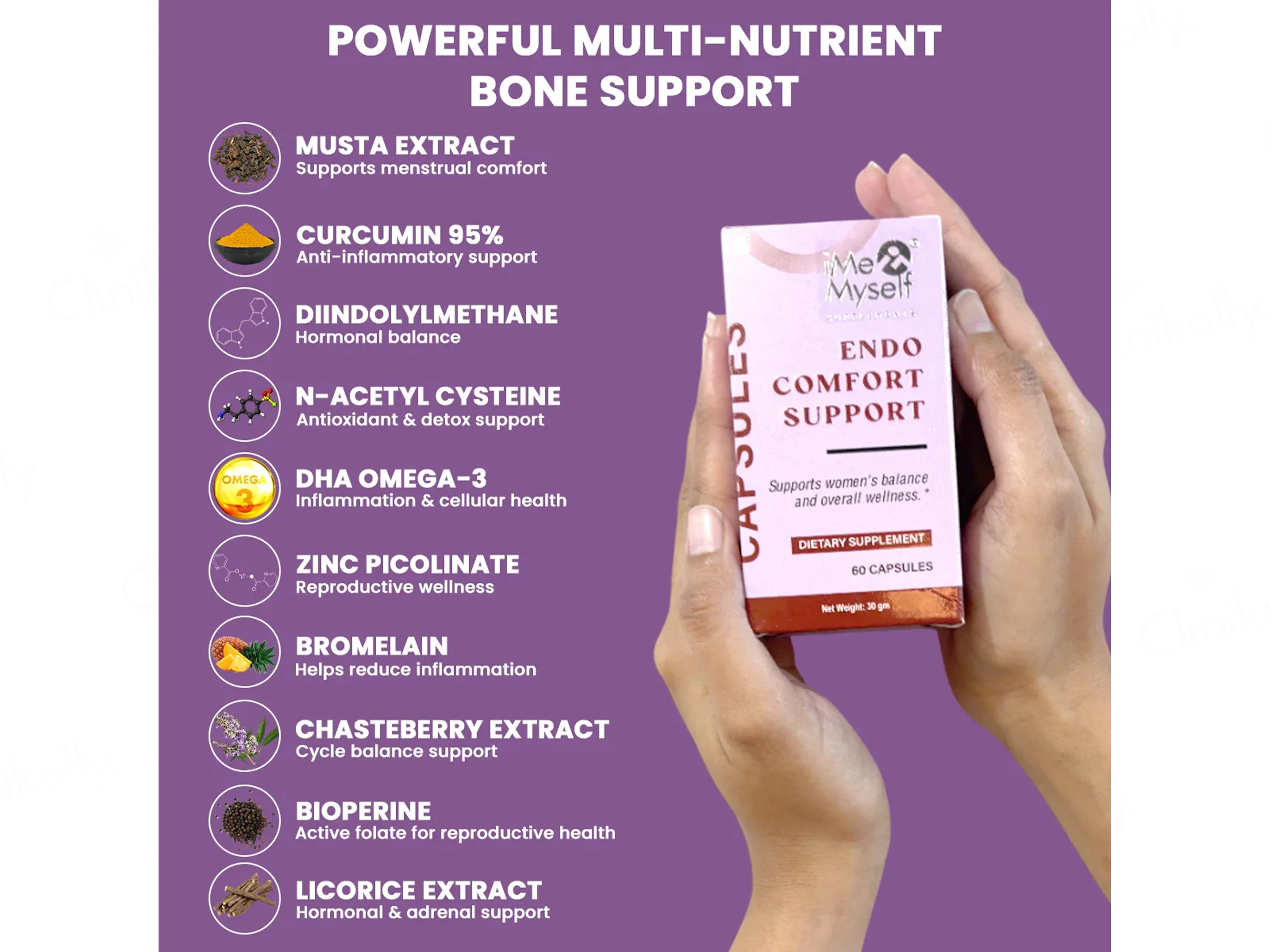 iMeMyself Endo Comfort Support Dietary Supplement Vegetarian Capsule - Image 3