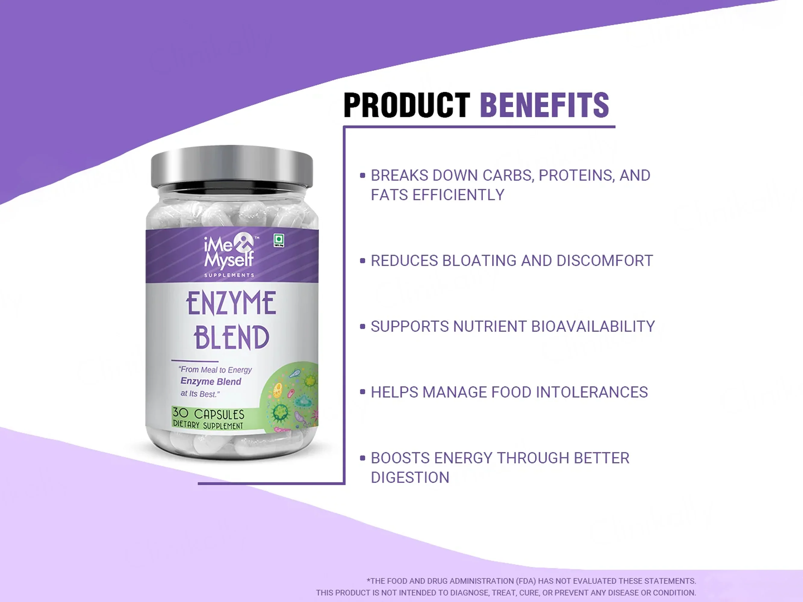 iMeMyself Enzyme Blend Dietary Supplement Vegetarian Capsule - Image 3