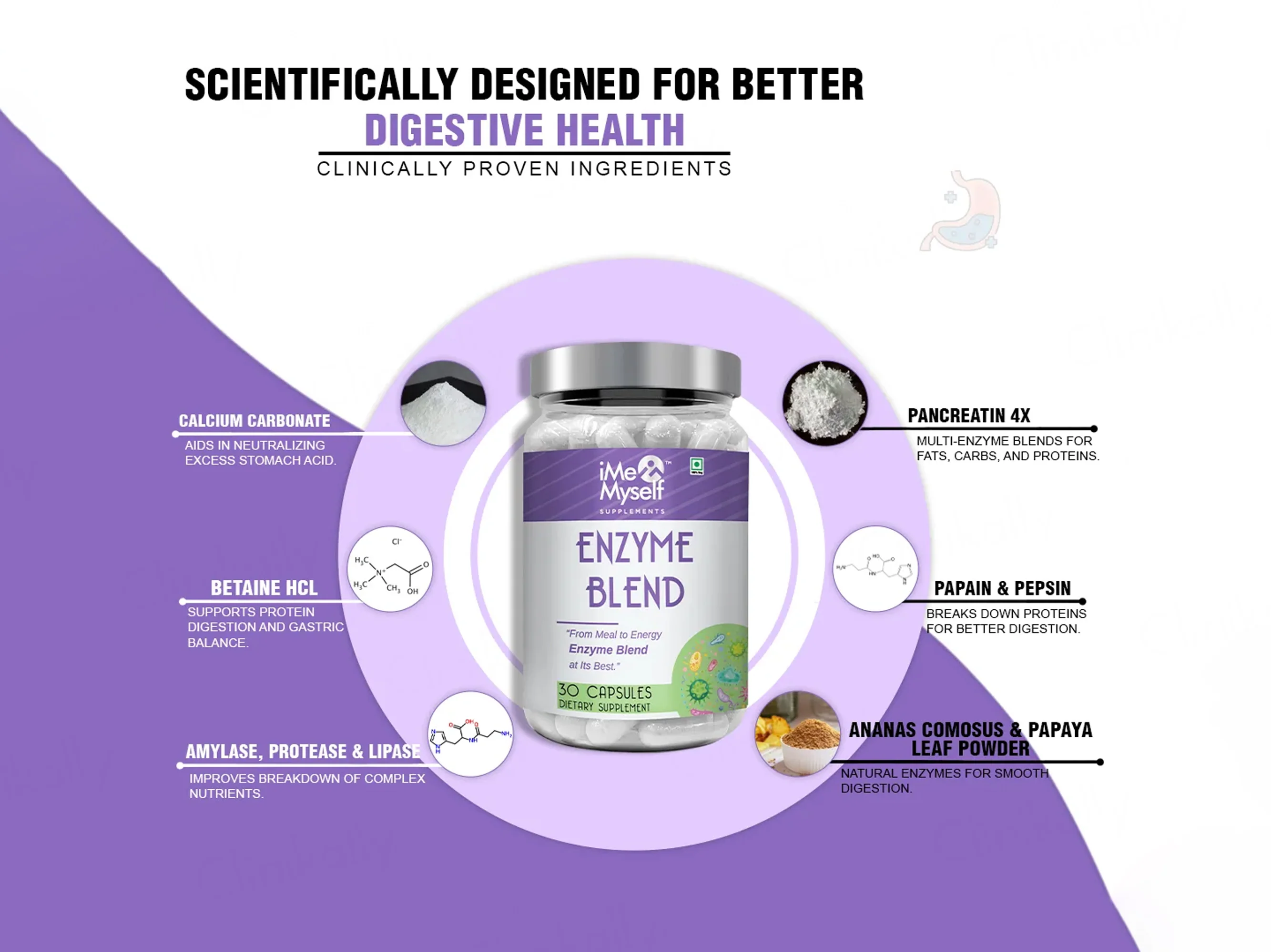 iMeMyself Enzyme Blend Dietary Supplement Vegetarian Capsule - Image 5