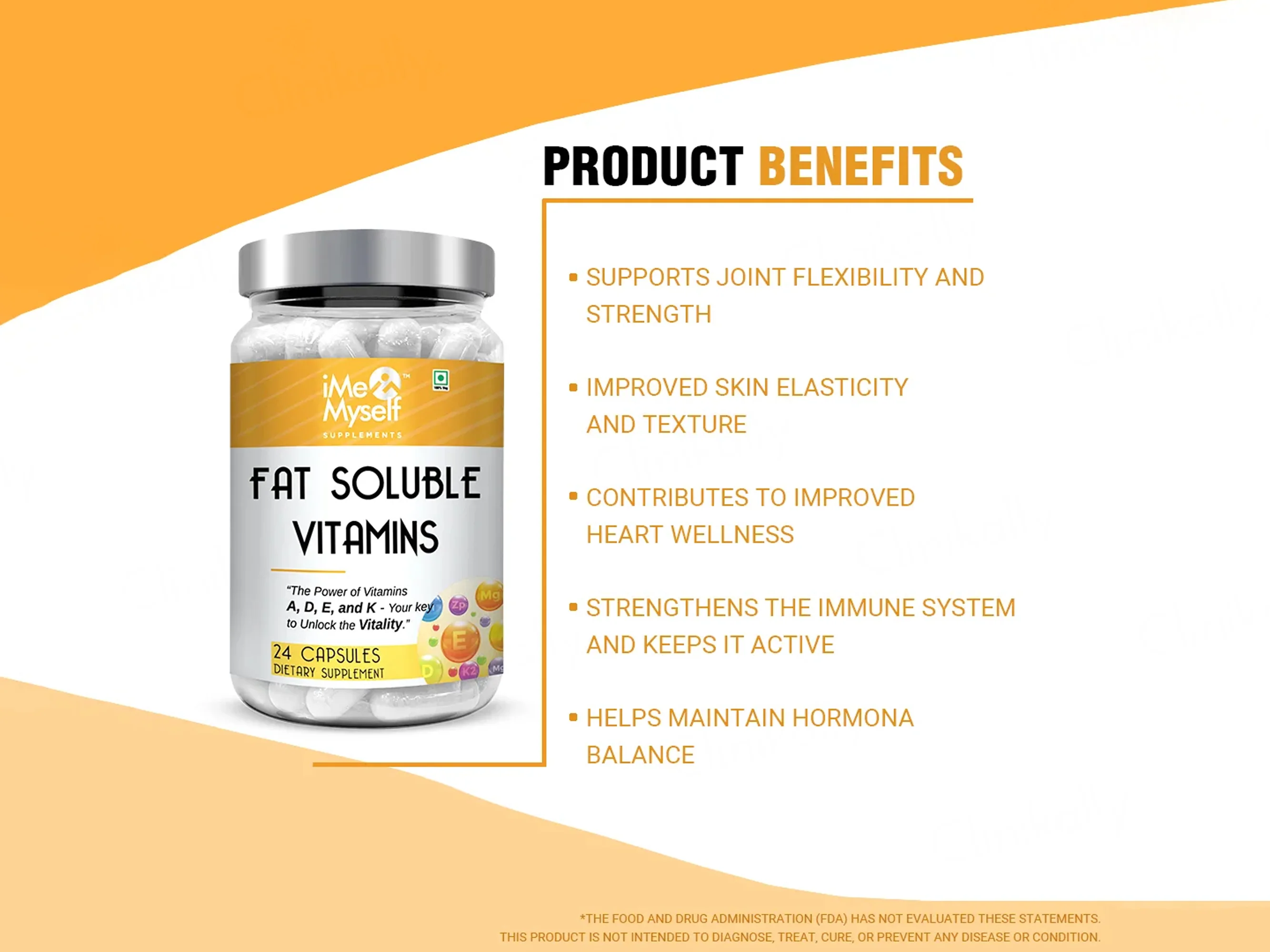 iMeMyself Fat Soluble Vitamins Dietary Supplement Vegetarian Capsule - Image 3