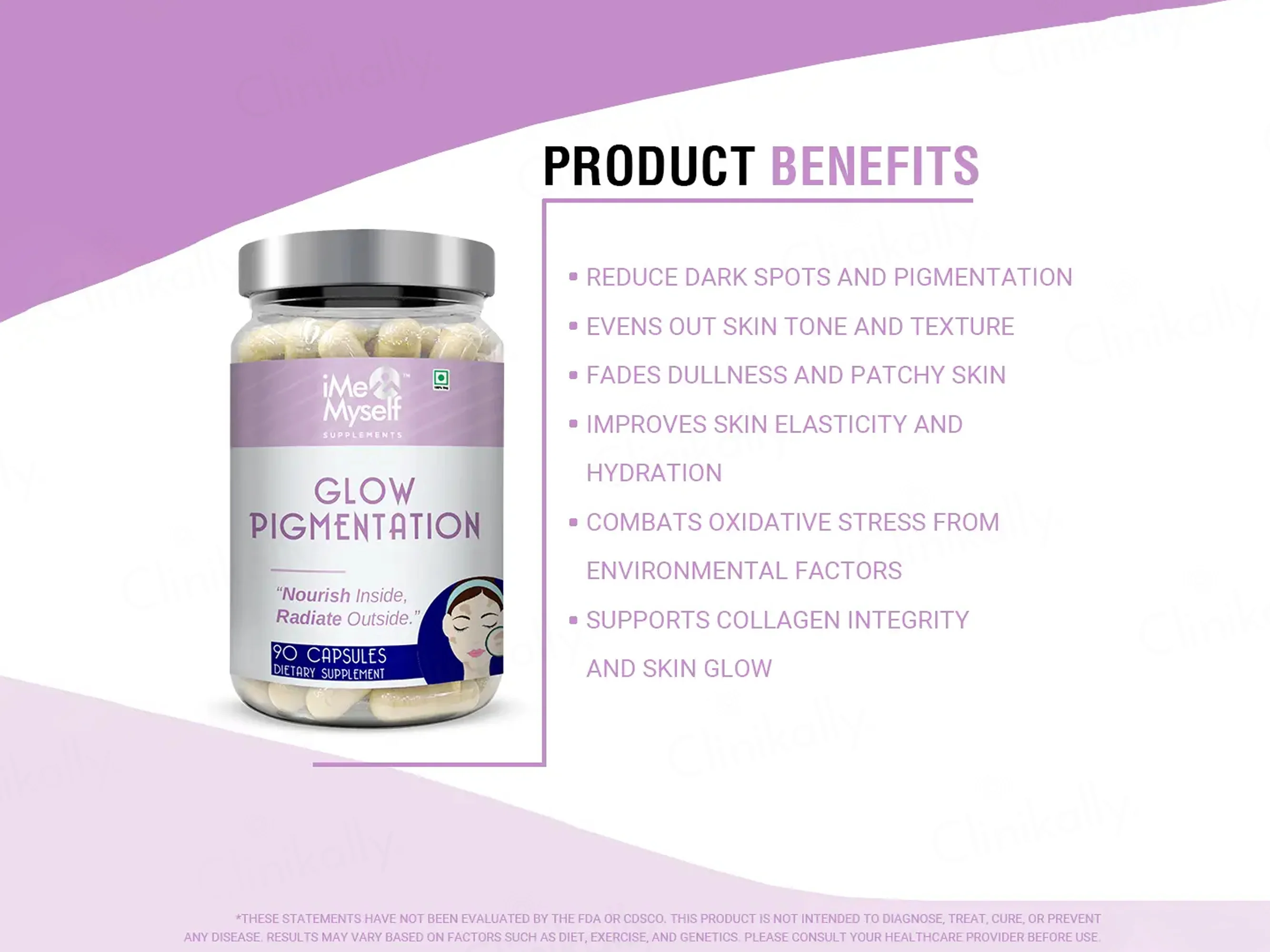 iMeMyself Glow Pigmentation Dietary Supplement Vegetarian Capsule - Image 3