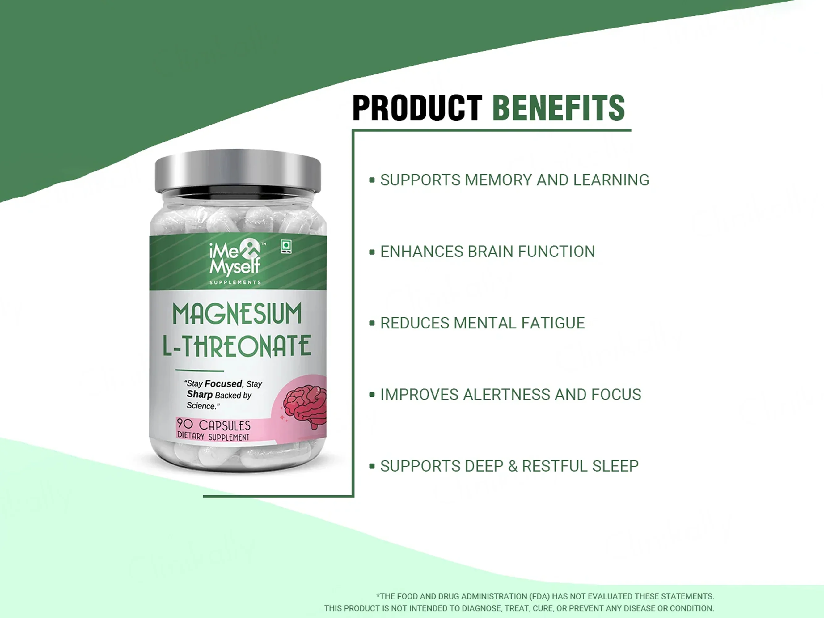 iMeMyself Magnesium L-Threonate Dietary Supplement Vegetarian Capsule - Image 3