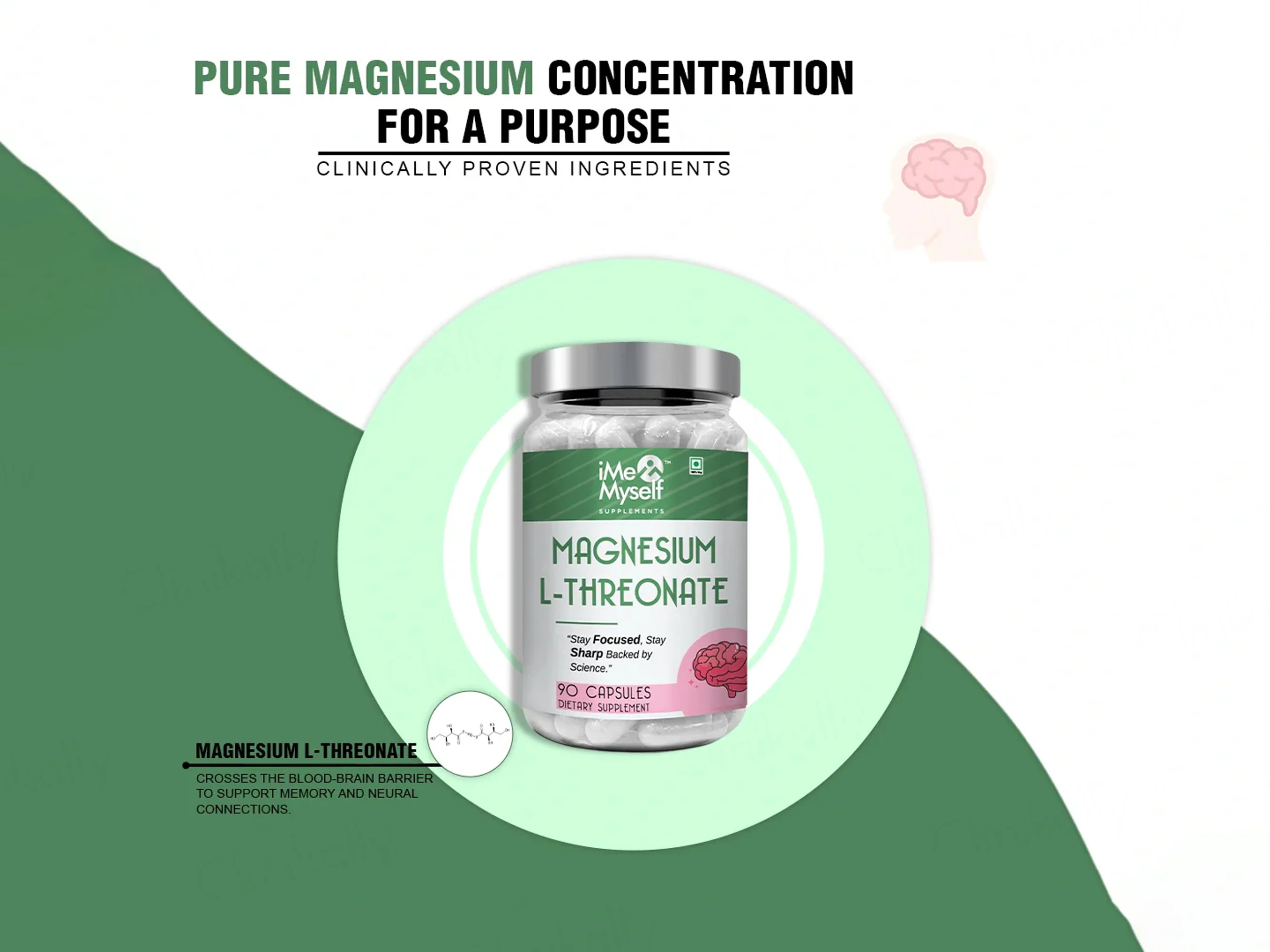 iMeMyself Magnesium L-Threonate Dietary Supplement Vegetarian Capsule - Image 5